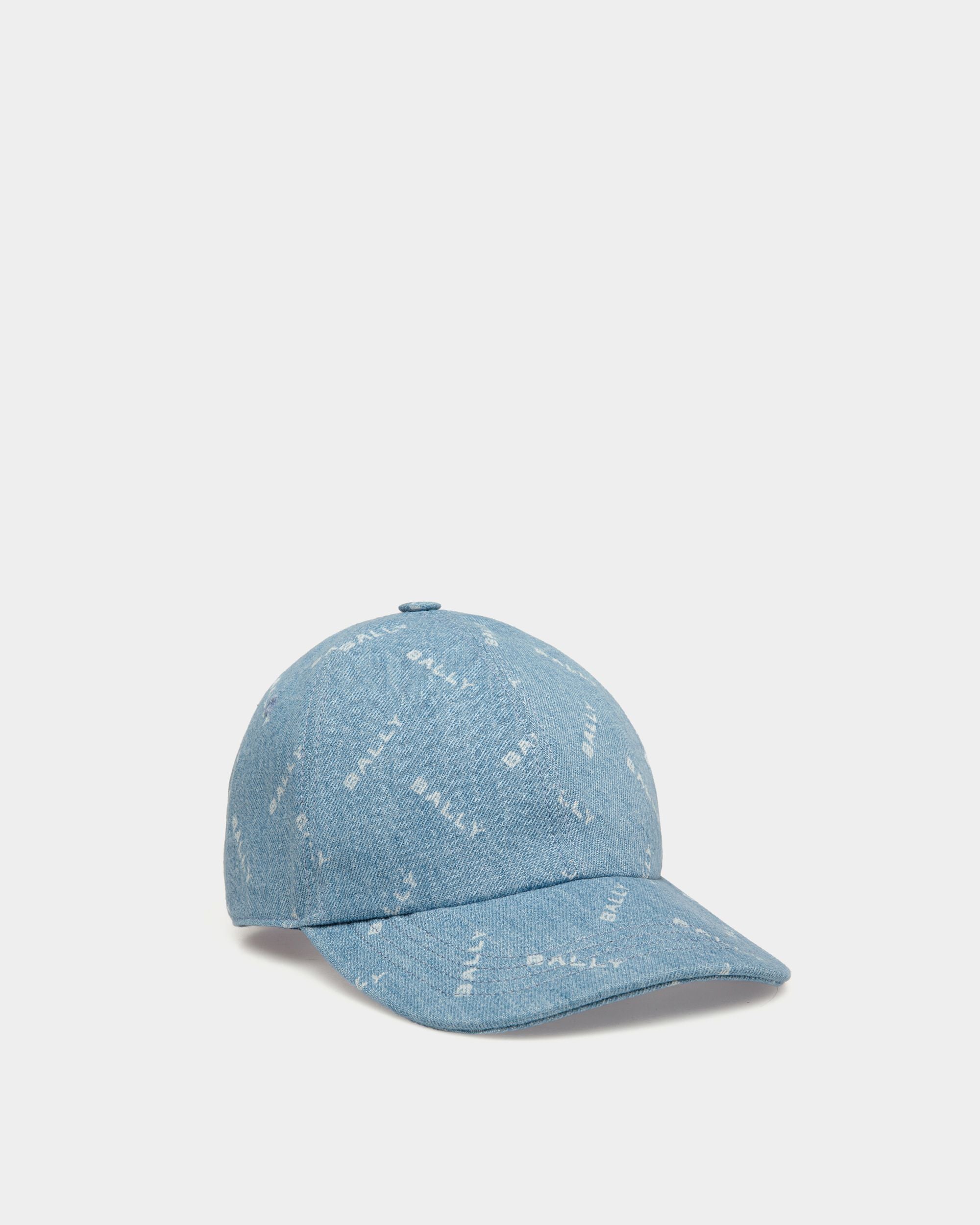 Baseball Hat In Light Blue Cotton - Men's - Bally - 01