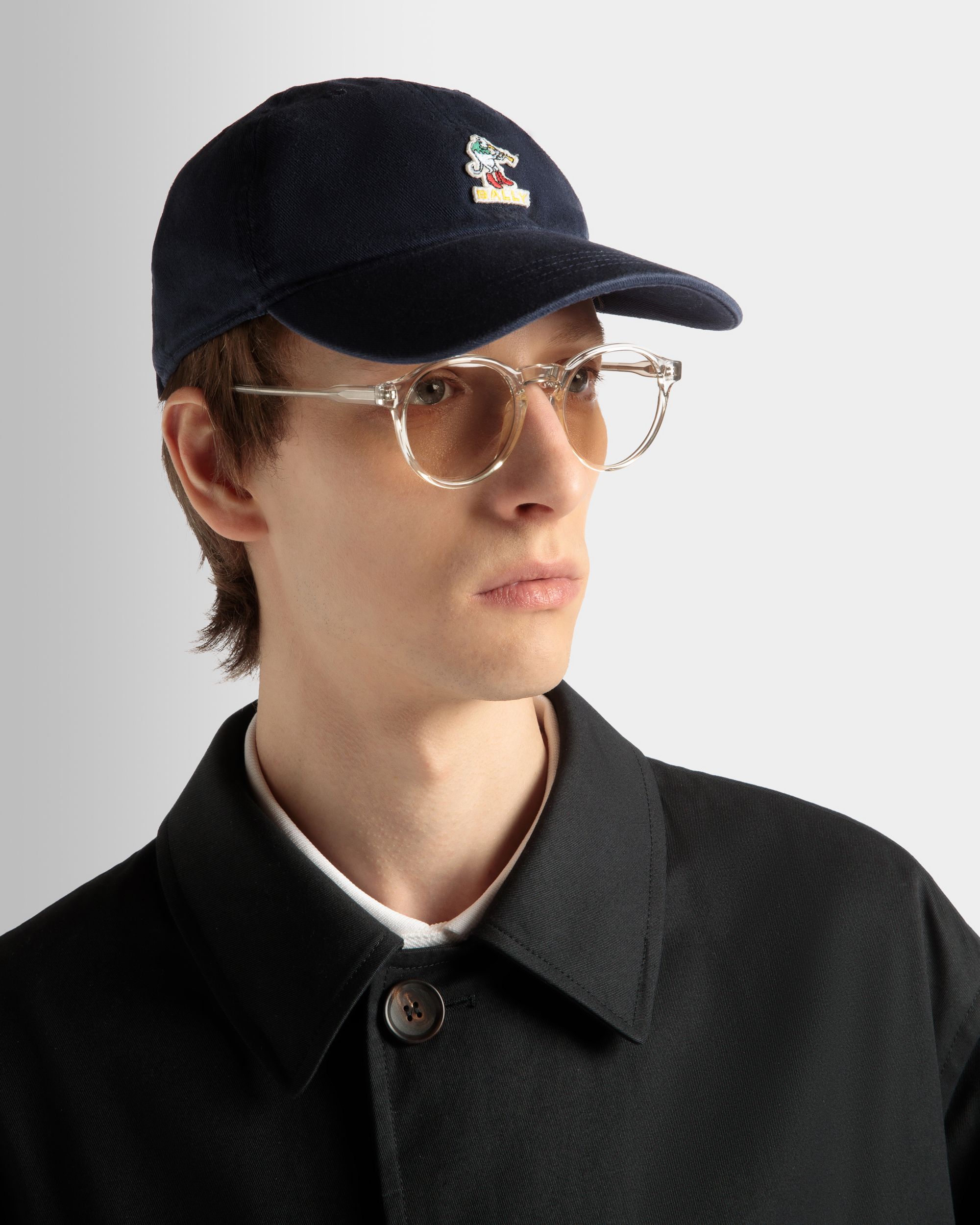 Baseball Hat in Navy Blue Cotton - Men's - Bally - 02