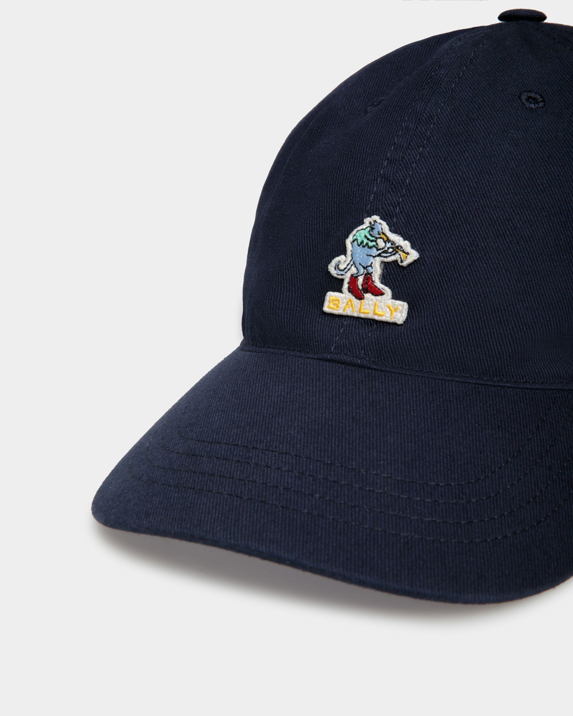Baseball Hat in Navy Blue Cotton - Men's - Bally - 04