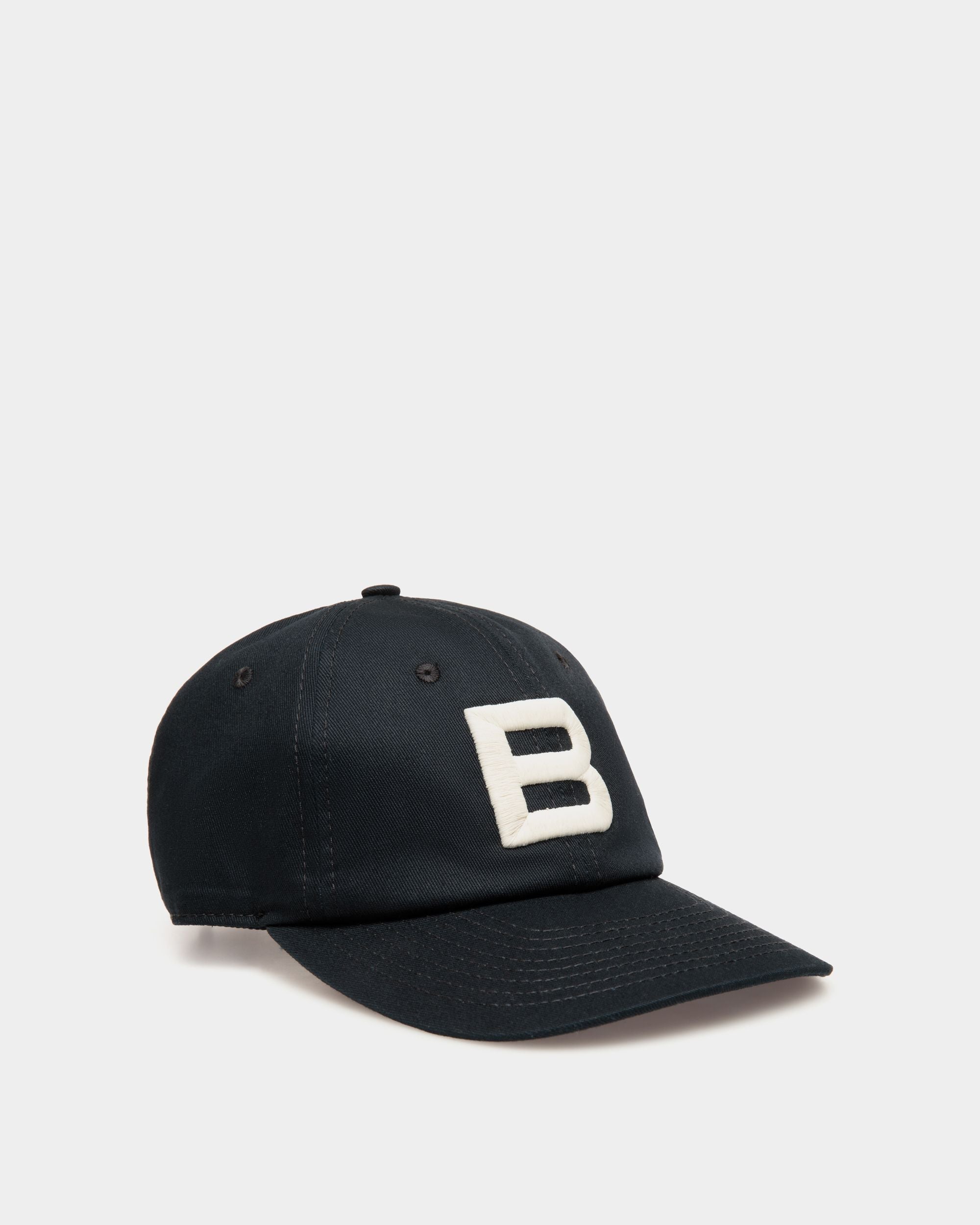Baseball Hat in Navy Blue Cotton - Men's - Bally - 01