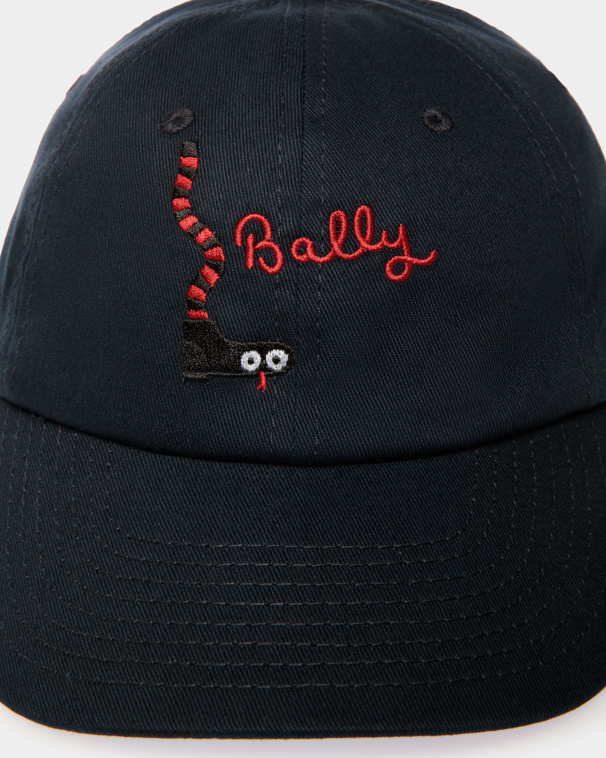 Baseball Hat in Navy Blue Cotton - Men's - Bally - 04