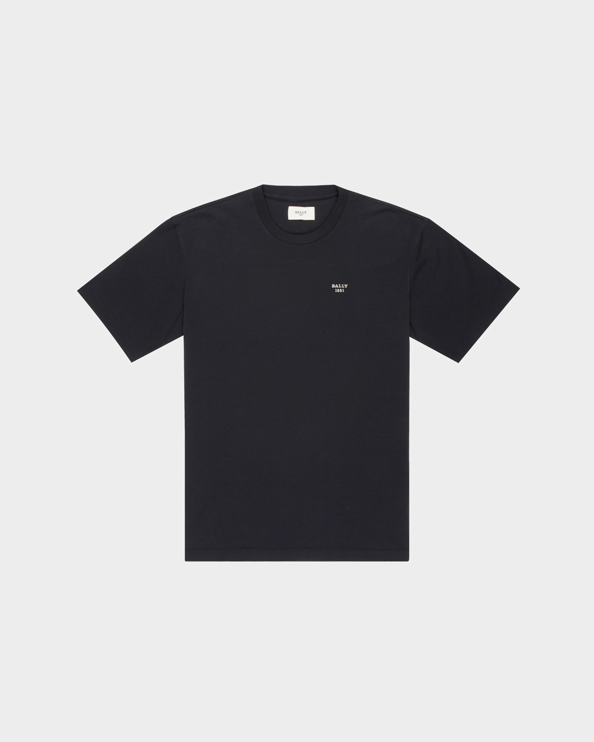 Organic Cotton T-Shirt In Navy - Men's - Bally - 04