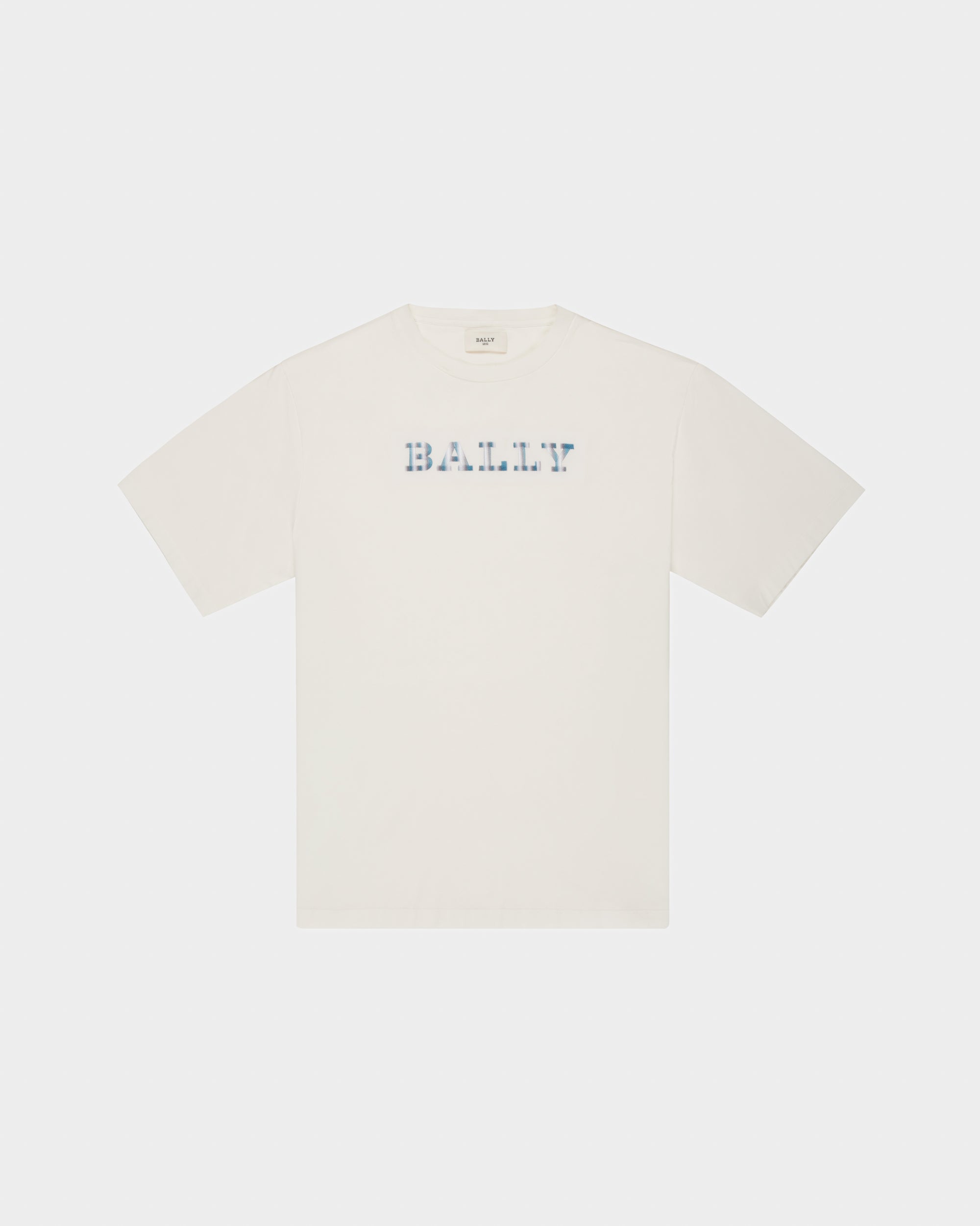 Organic Cotton T-Shirt In Bone - Men's - Bally - 04