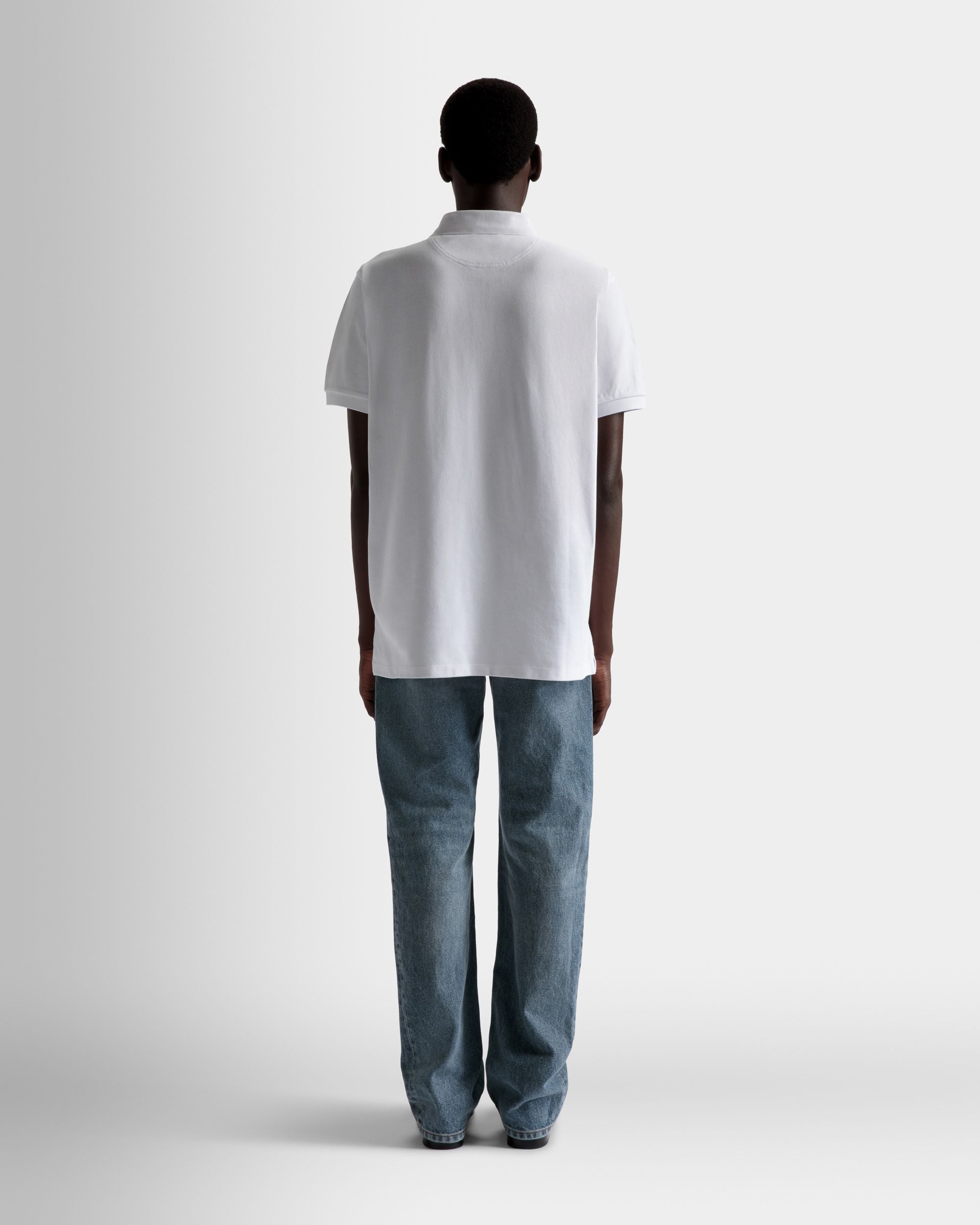 Short Sleeve Polo In White Cotton - Men's - Bally - 06
