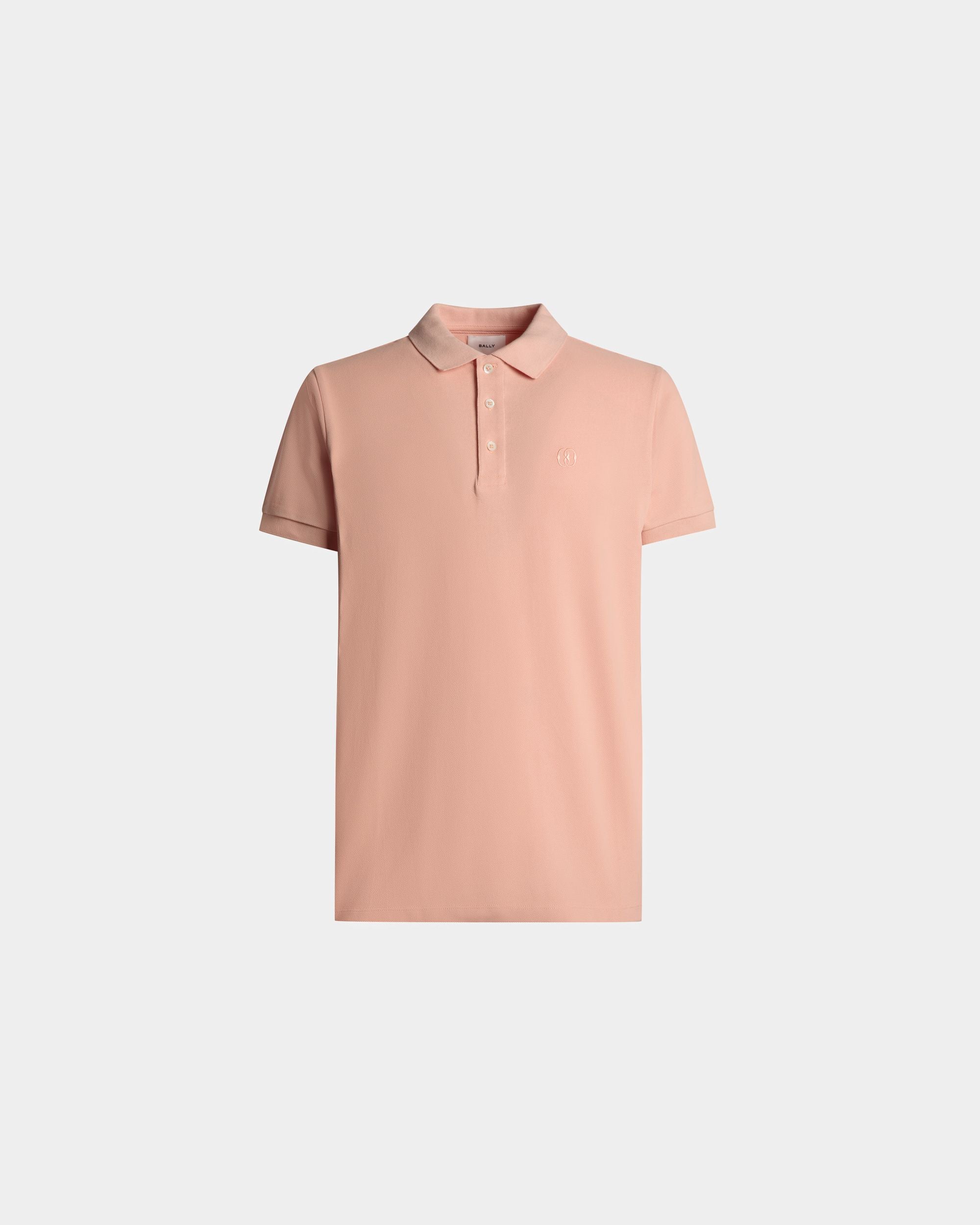 Short Sleeve Polo In Dusty Petal Cotton - Men's - Bally - 01