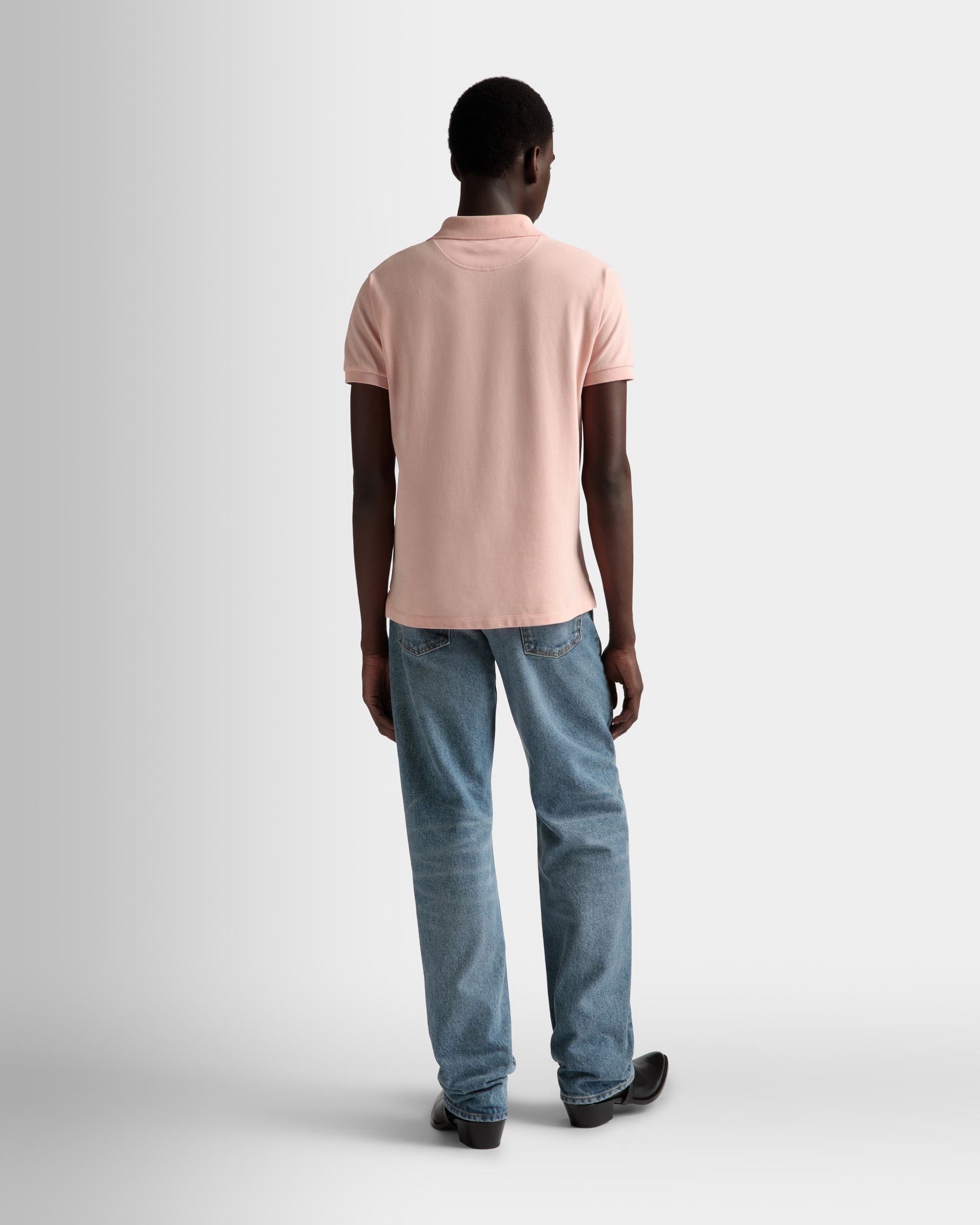 Short Sleeve Polo In Dusty Petal Cotton - Men's - Bally - 06
