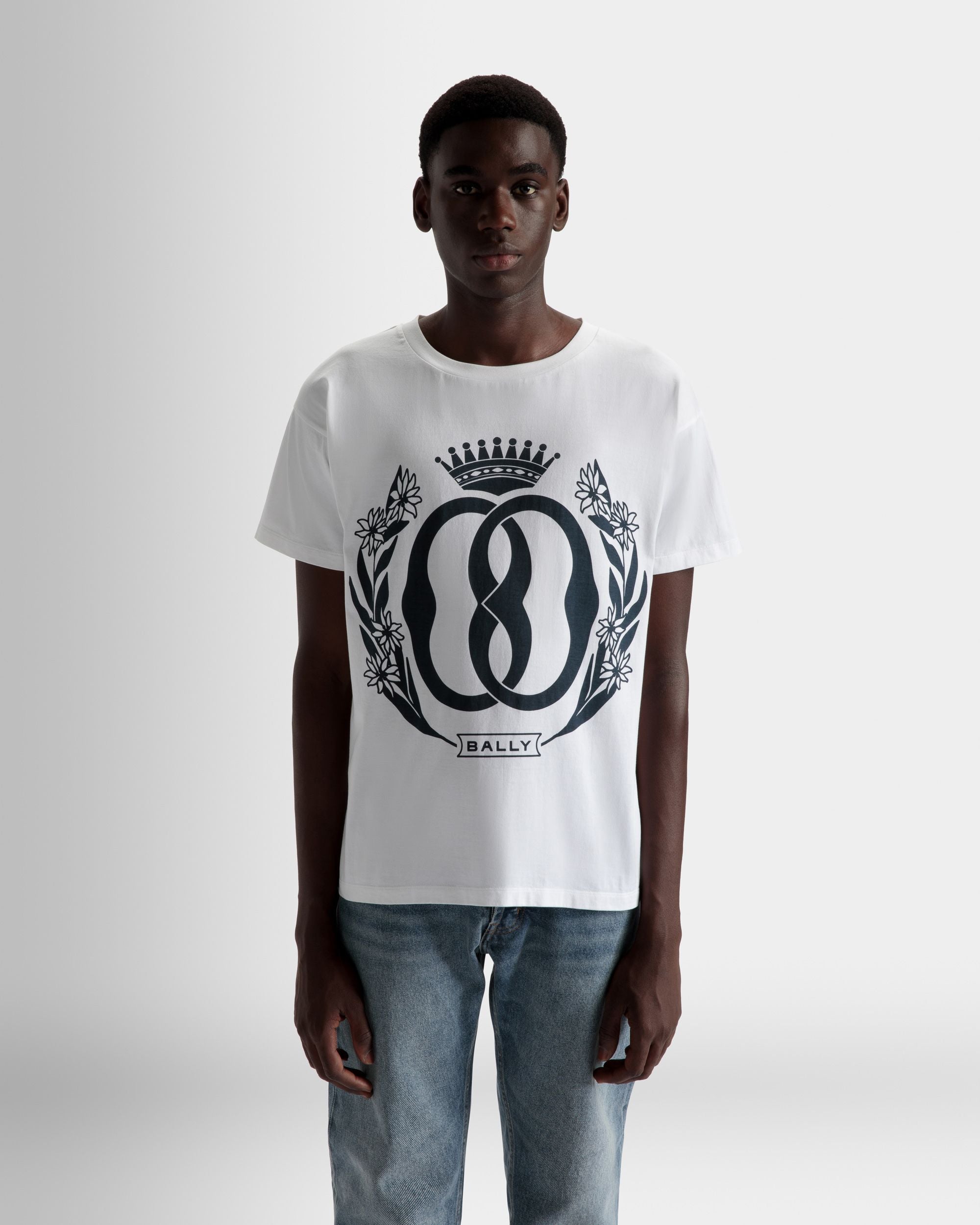 Foiled T-Shirt In White Cotton - Men's - Bally - 03