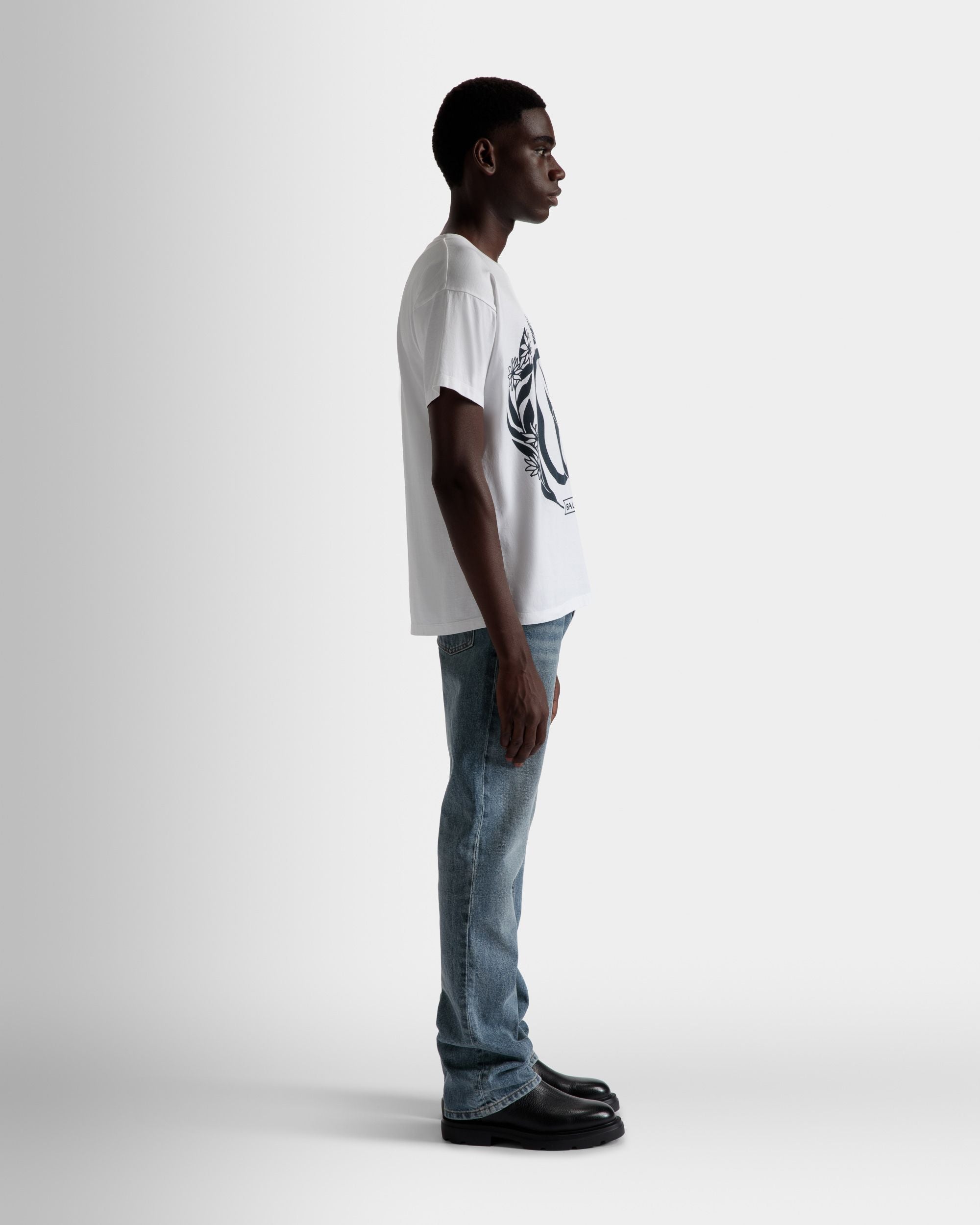 Foiled T-Shirt In White Cotton - Men's - Bally - 05