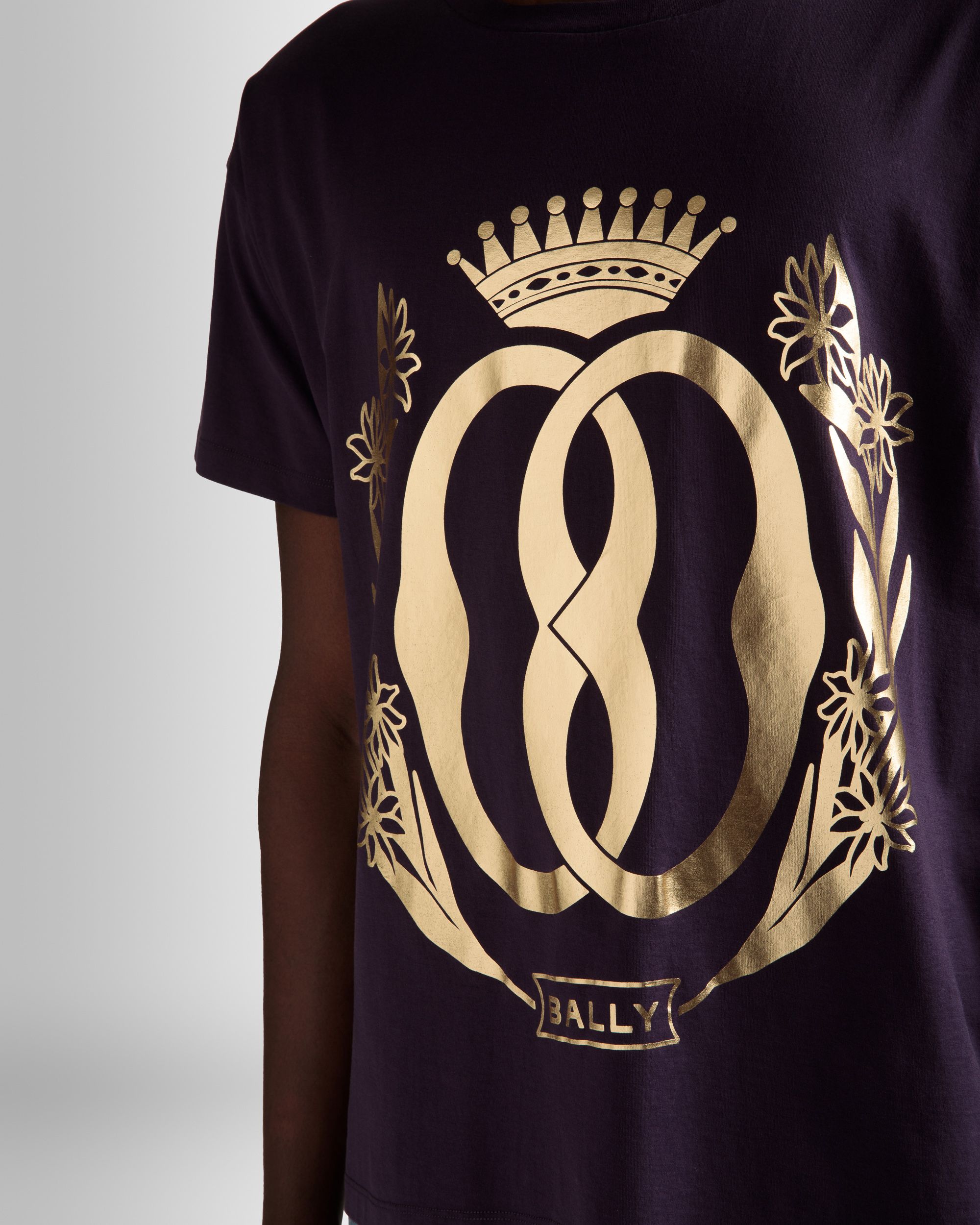 Foiled T-Shirt In Orchid Cotton - Men's - Bally - 04