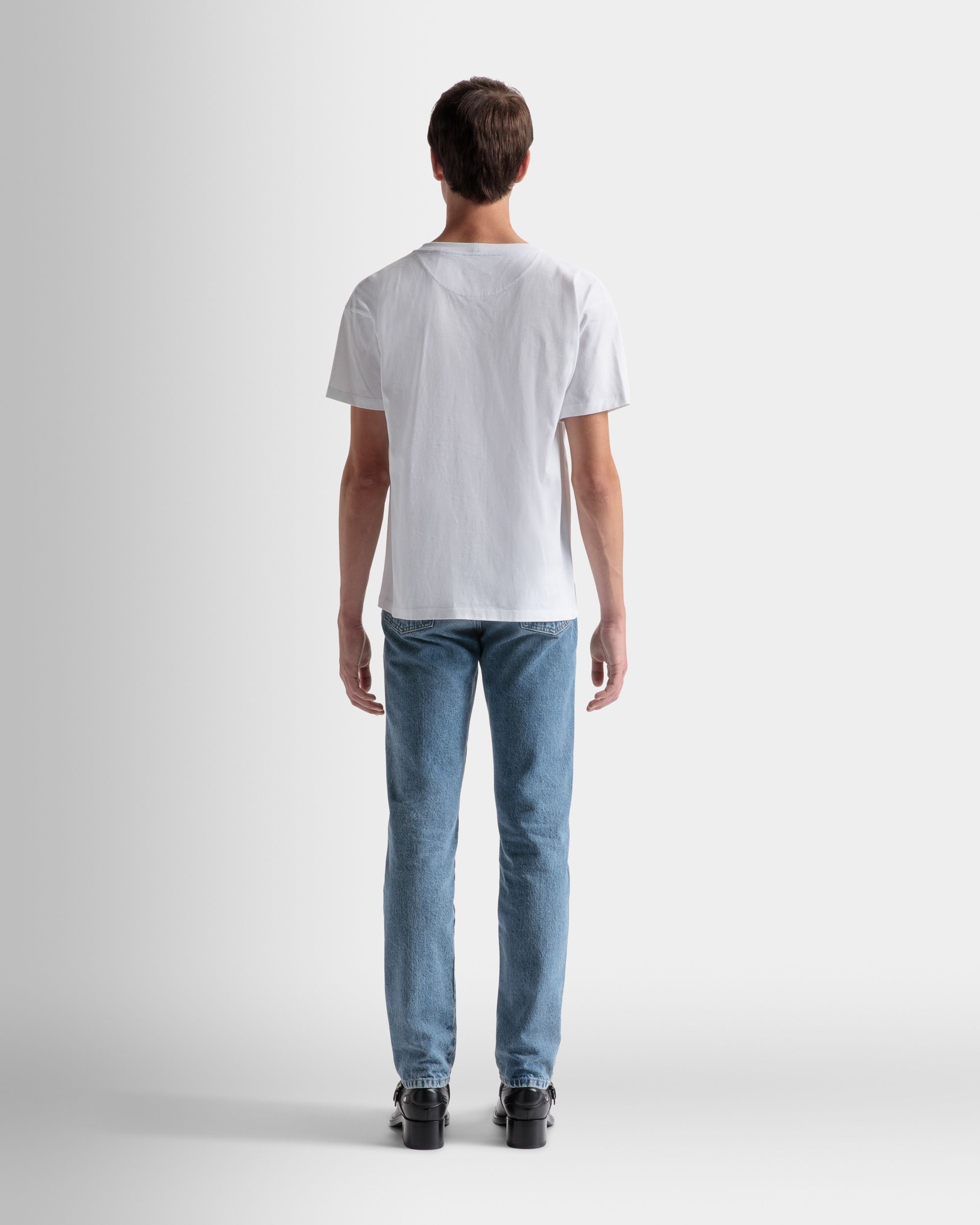 Logo T-Shirt In White Cotton - Men's - Bally - 06