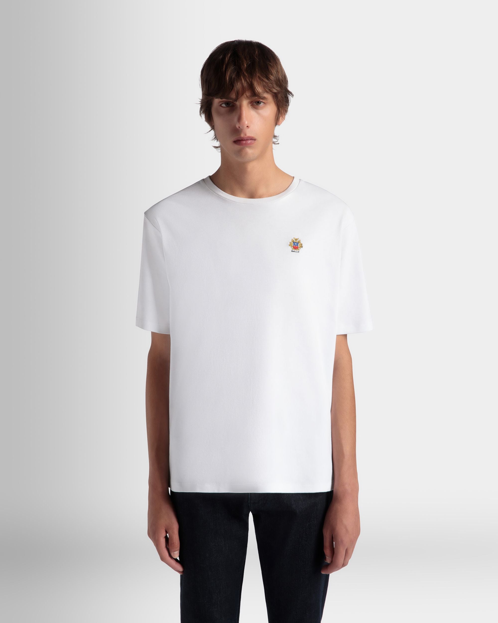 Adrien Brody Travel Collection T-Shirt In White Cotton - Men's - Bally - 03