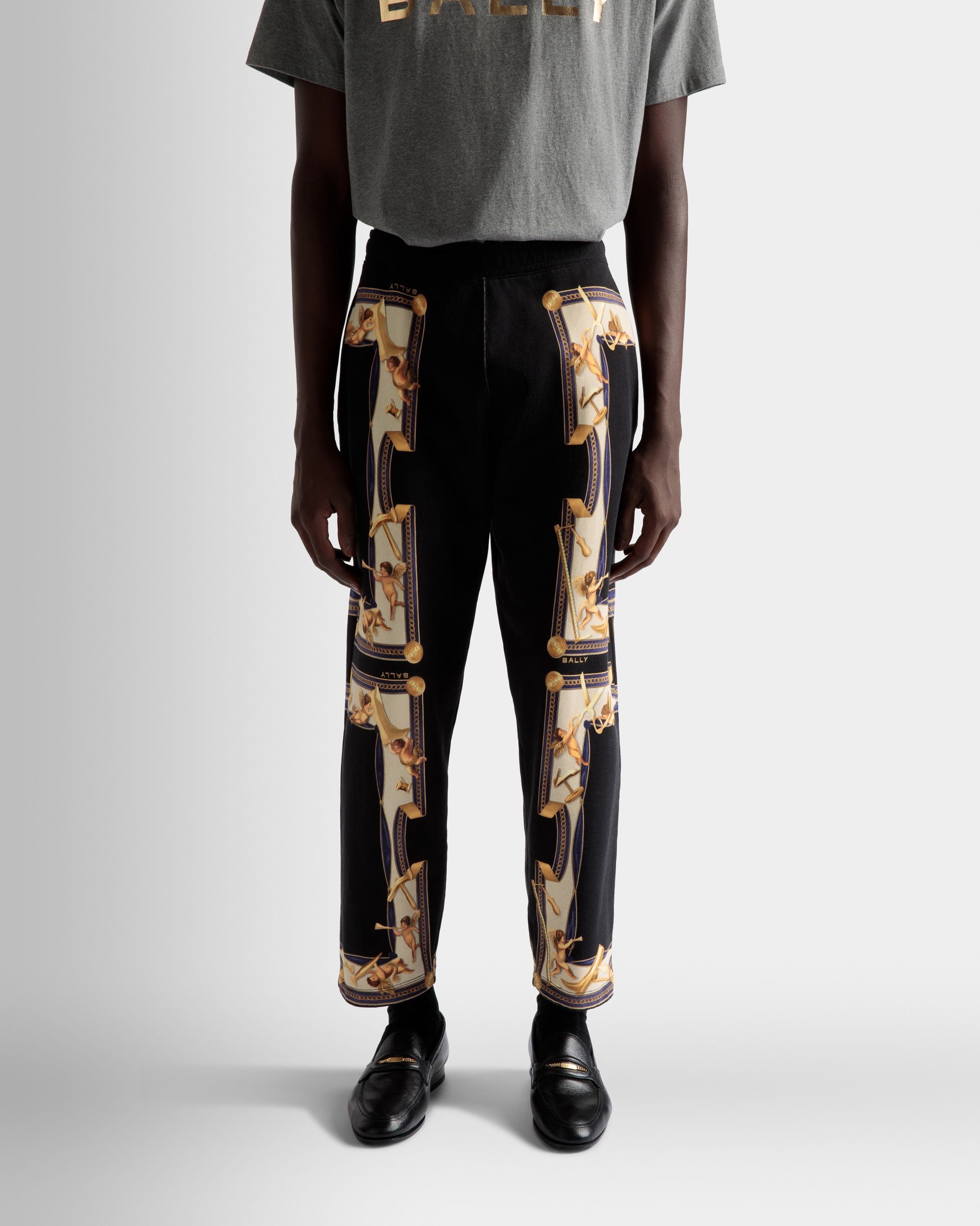 Printed Sweatpants In Black Cotton - Men's - Bally - 03
