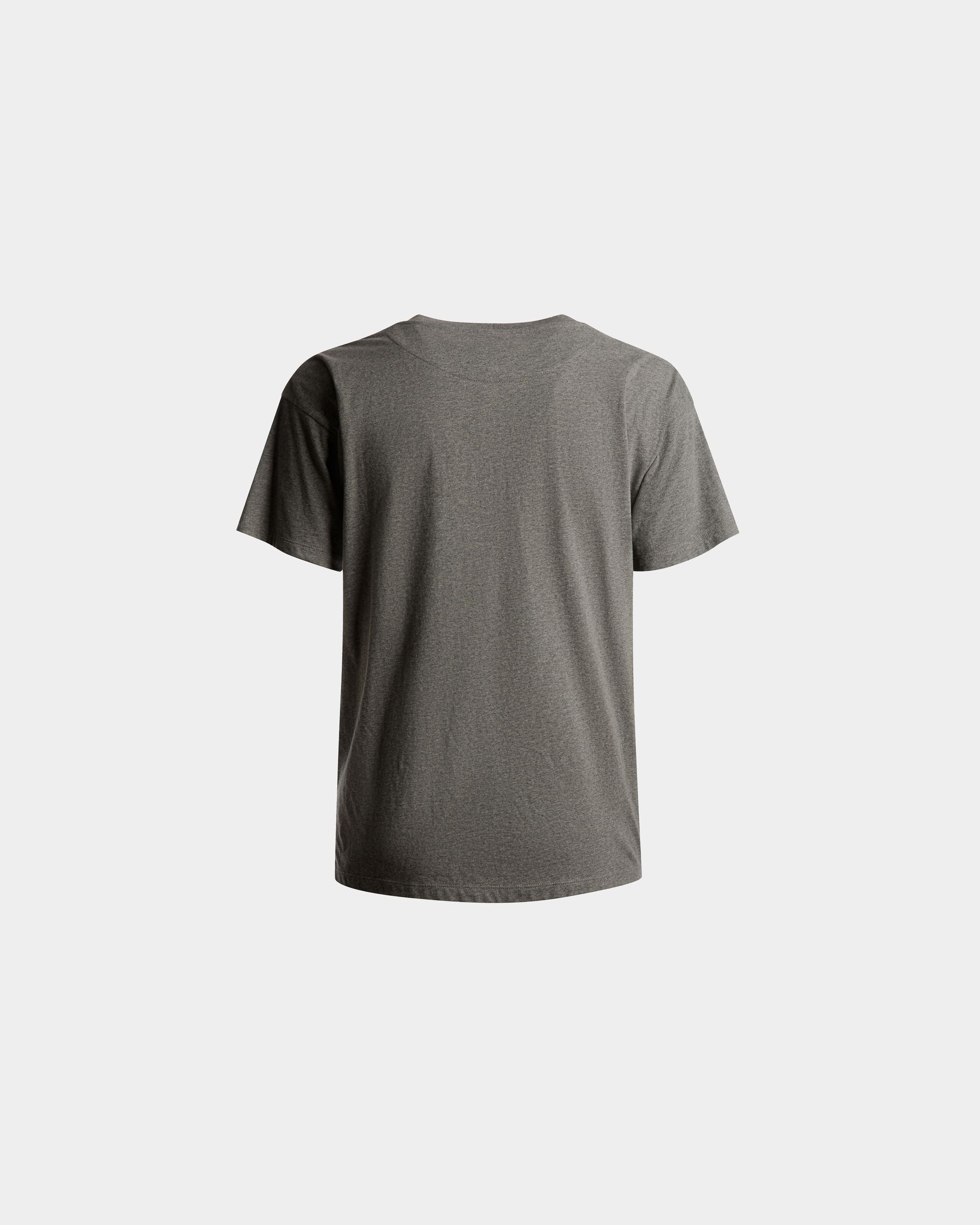 Logo T-Shirt In Grey Melange Cotton - Men's - Bally - 07