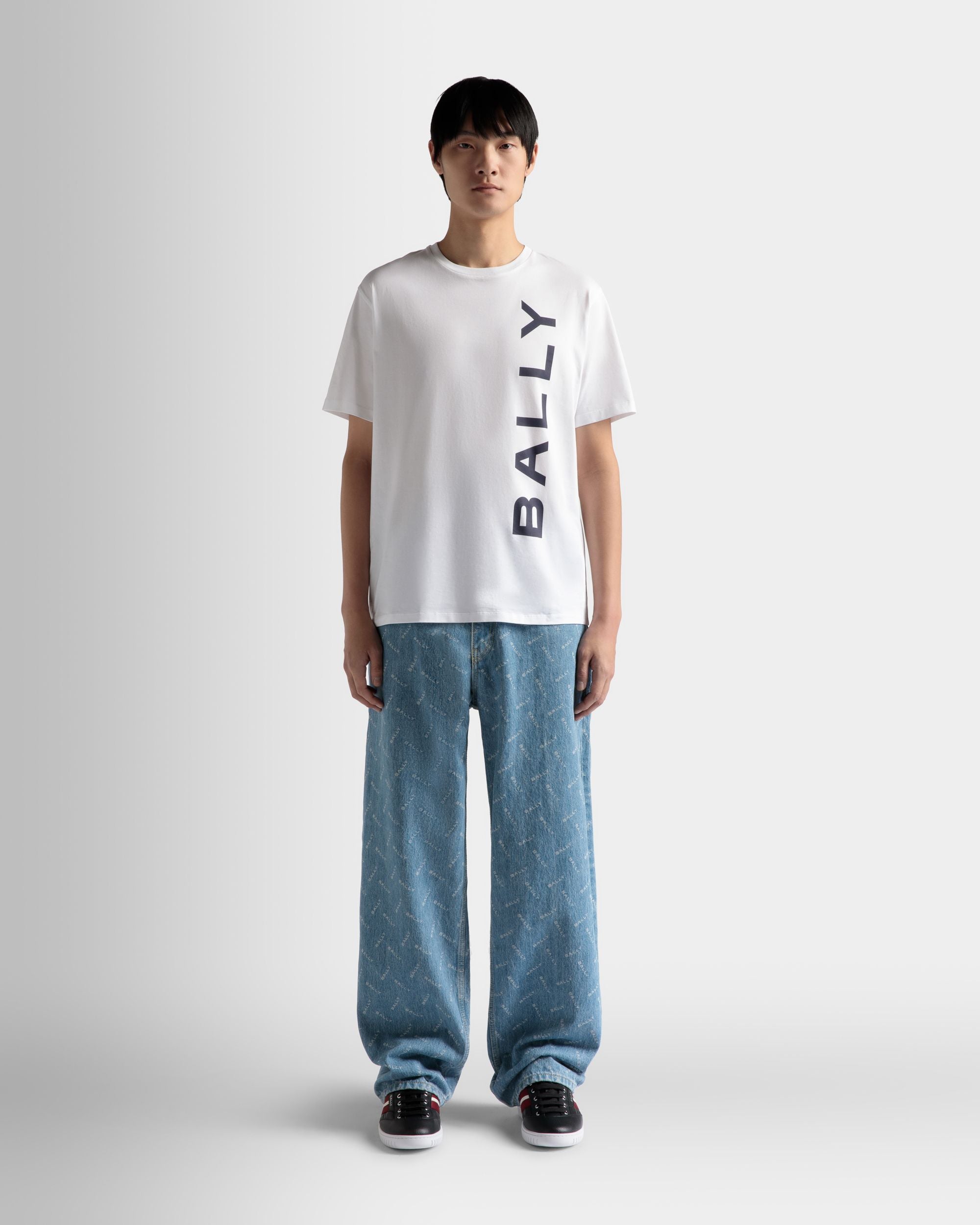 T-Shirt In White Cotton - Men's - Bally - 02