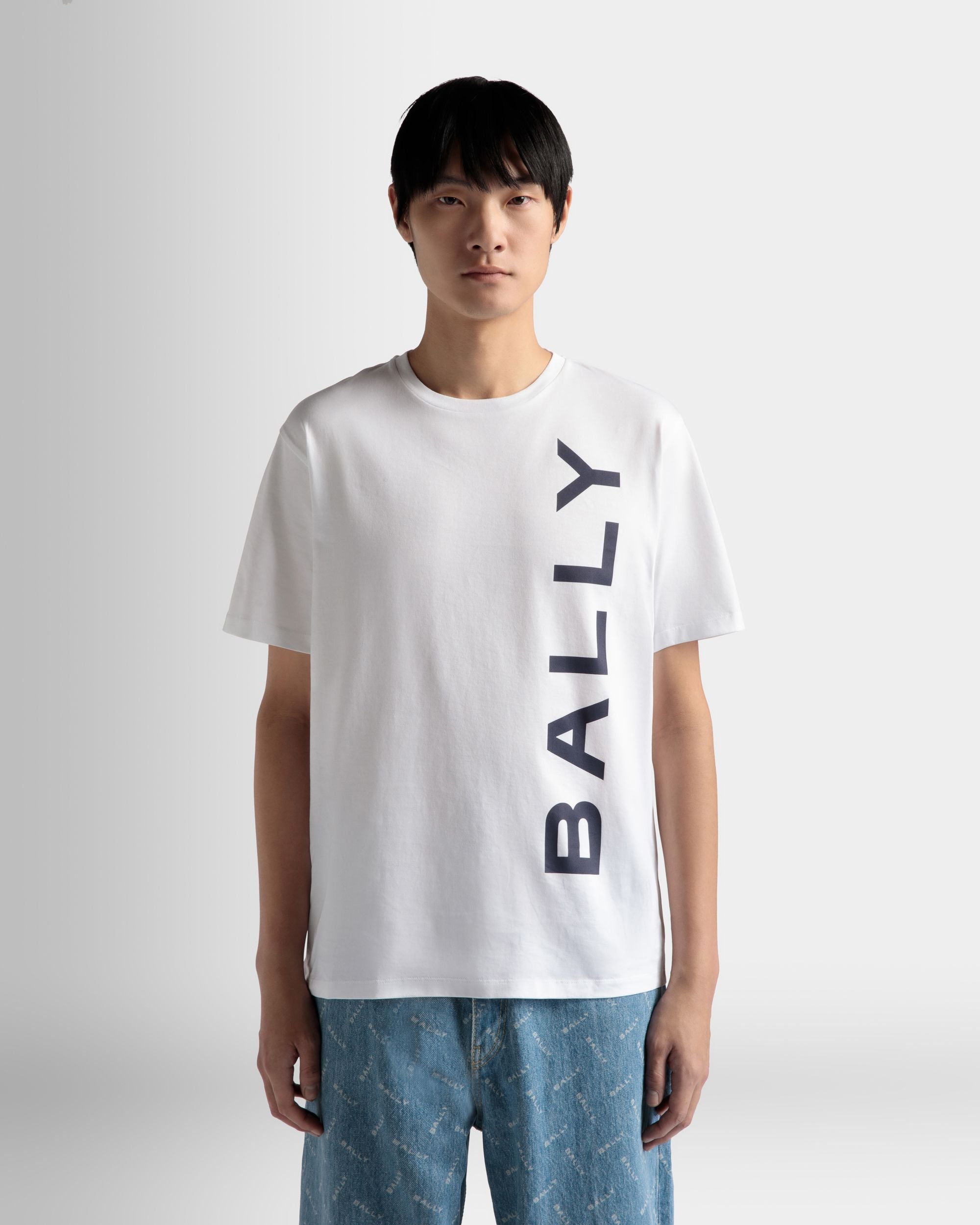 T-Shirt In White Cotton - Men's - Bally - 03