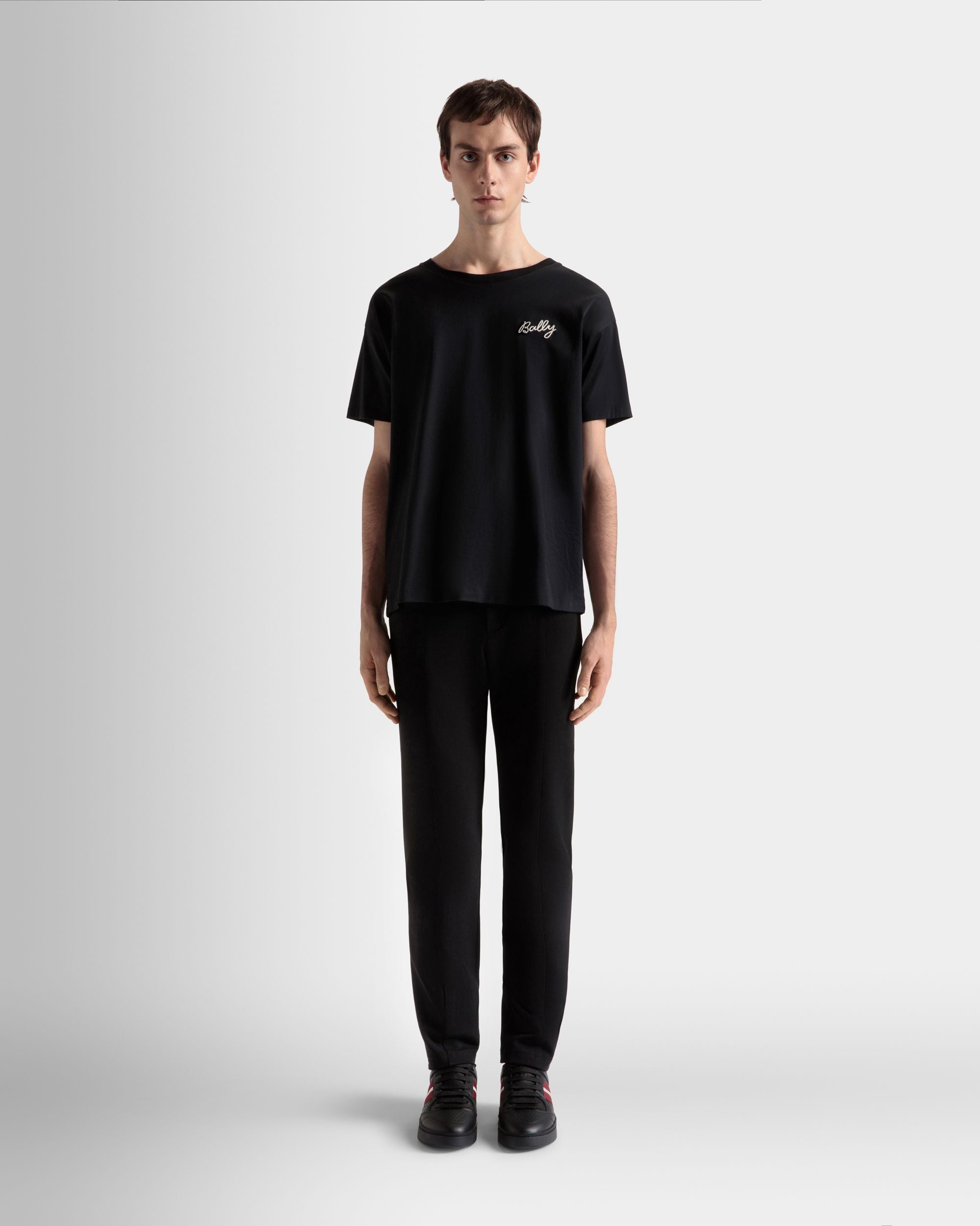 T-Shirt In Black Cotton - Men's - Bally - 02