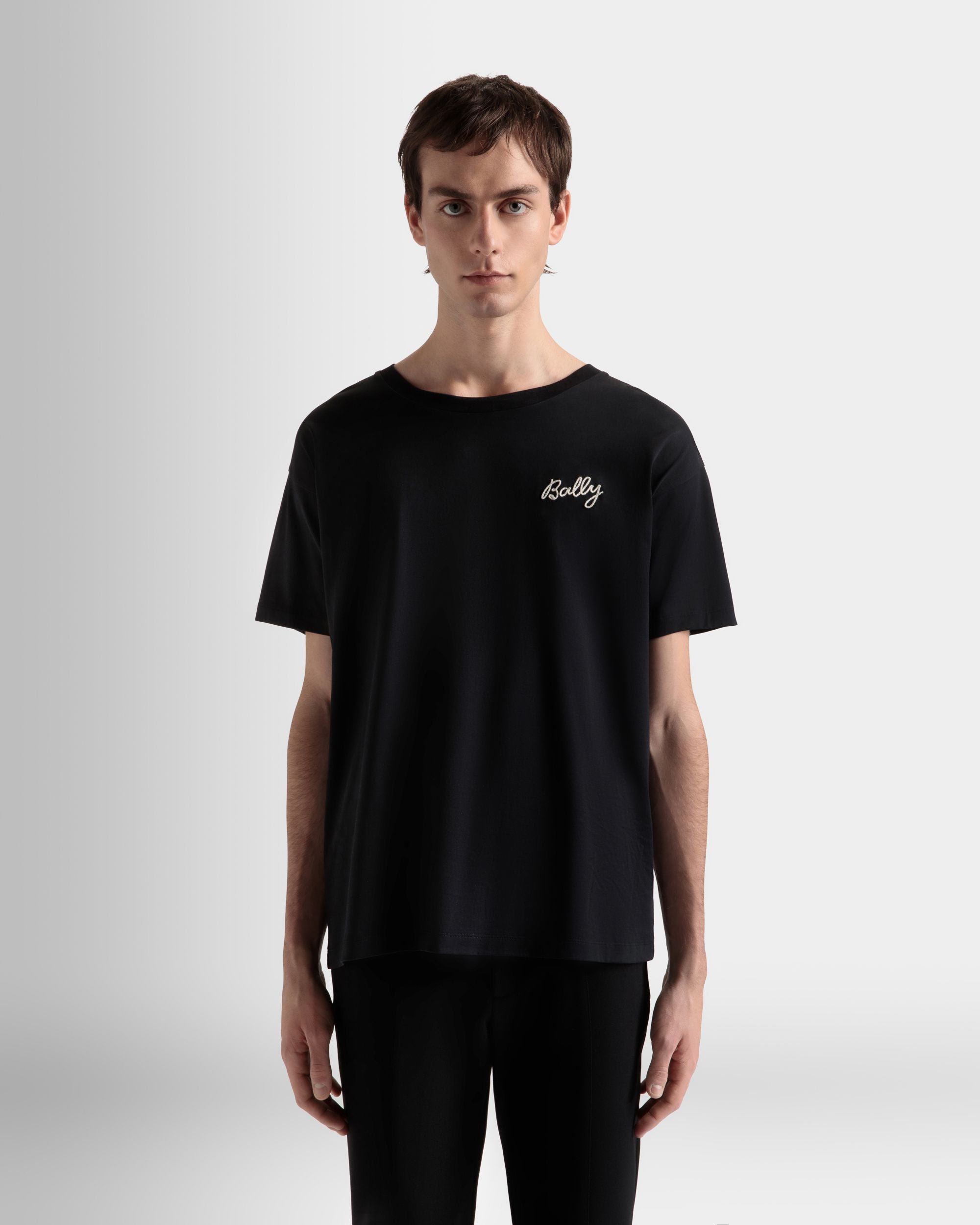 T-Shirt In Black Cotton - Men's - Bally - 03