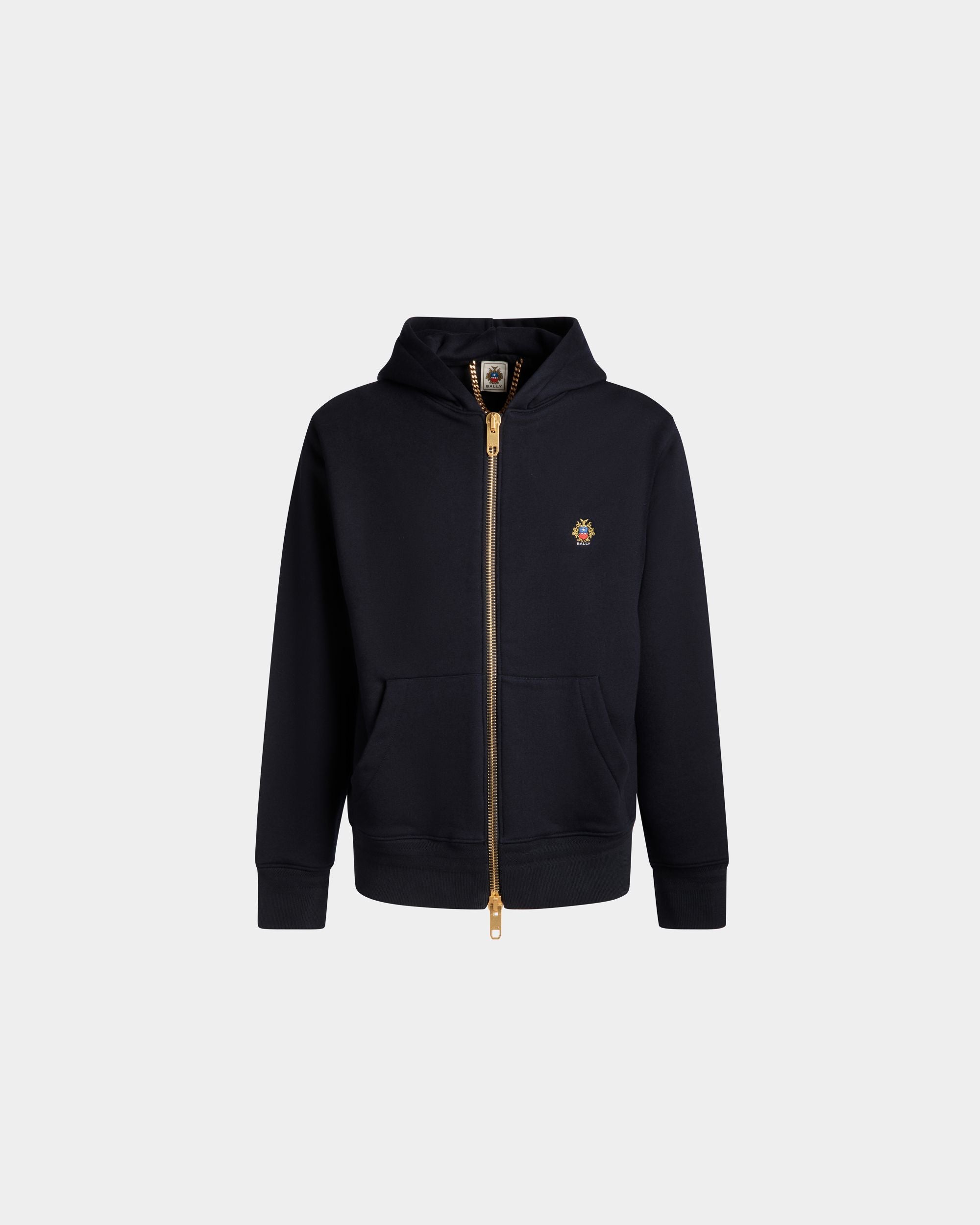 Adrien Brody Travel Collection Hoodie In Navy Blue Cashmere Blend - Men's - Bally - 01