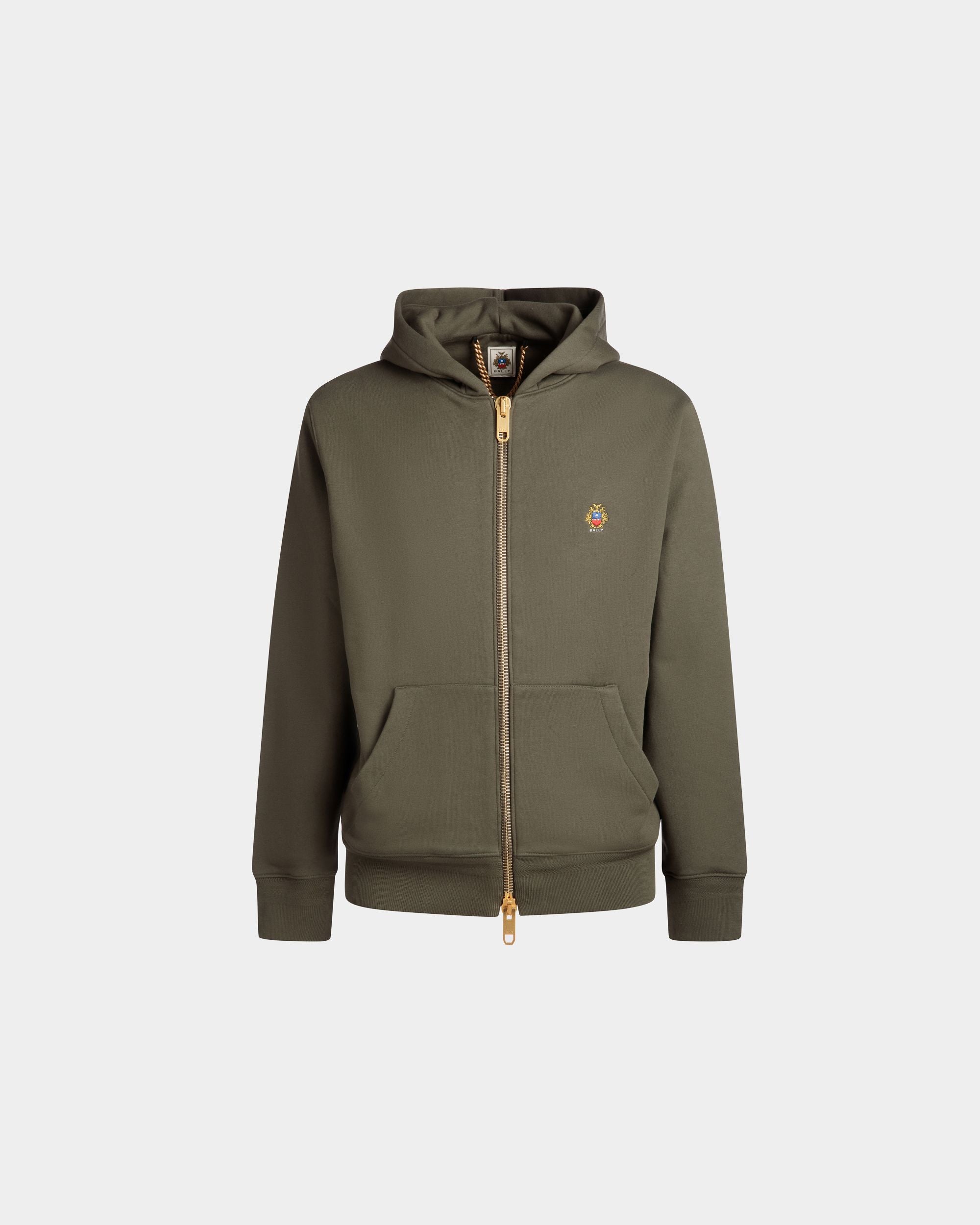 Adrien Brody Travel Collection Hoodie In Olive Green Cashmere Blend - Men's - Bally - 01