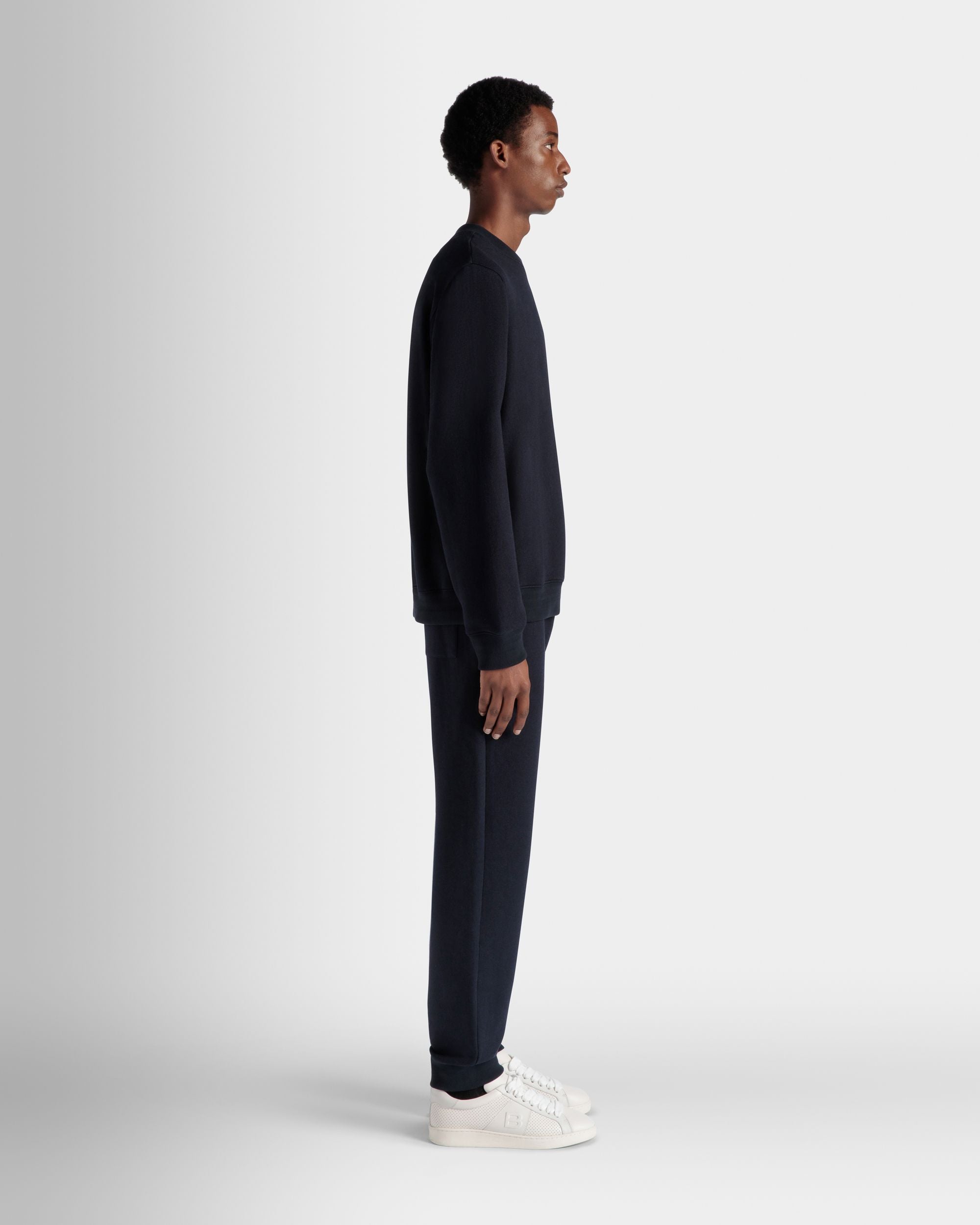 Adrien Brody Travel Collection Crewneck Sweatshirt In Navy Blue Cashmere Blend - Men's - Bally - 07