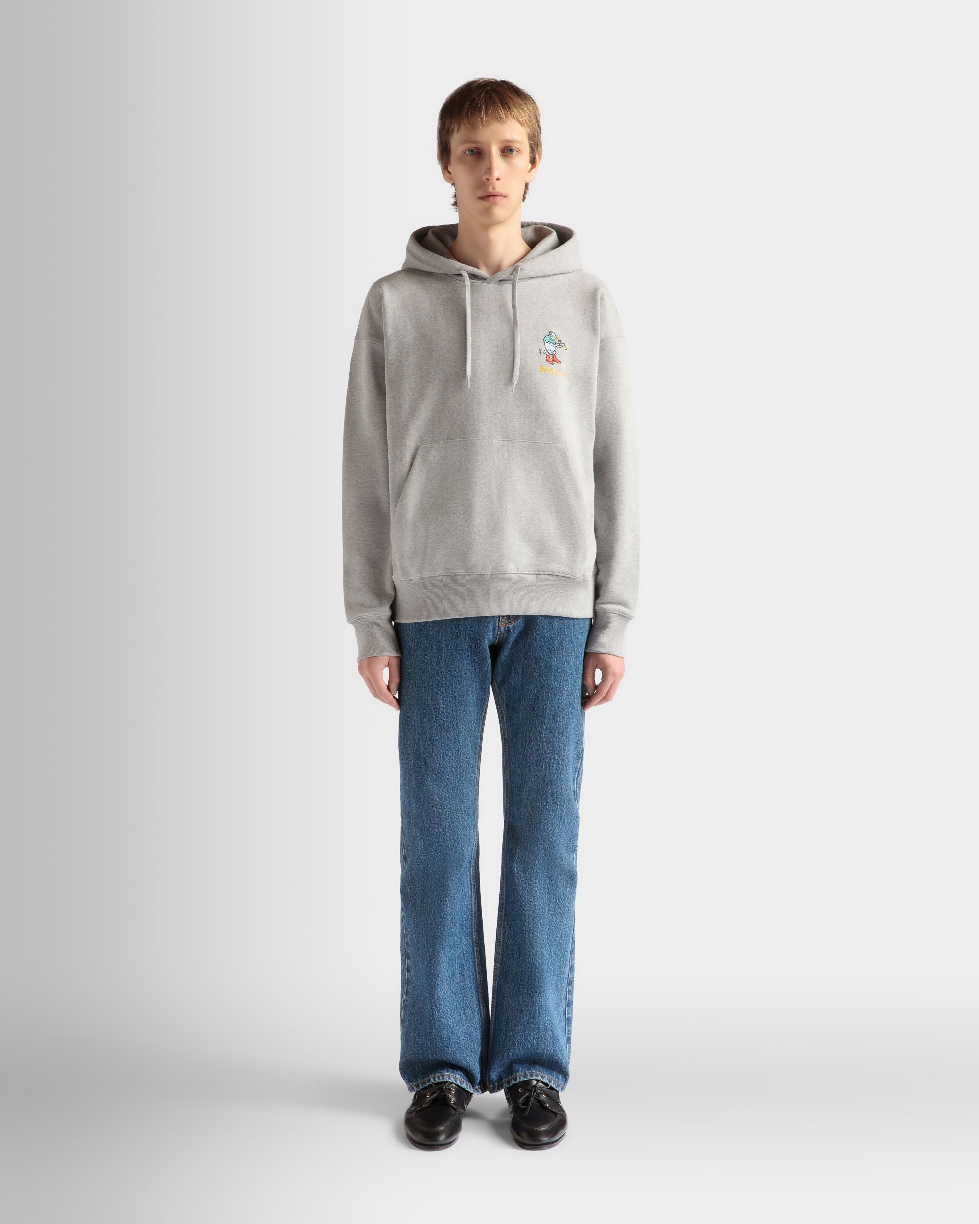 Sweatshirt in Grey Melange Cotton - Men's - Bally - 02