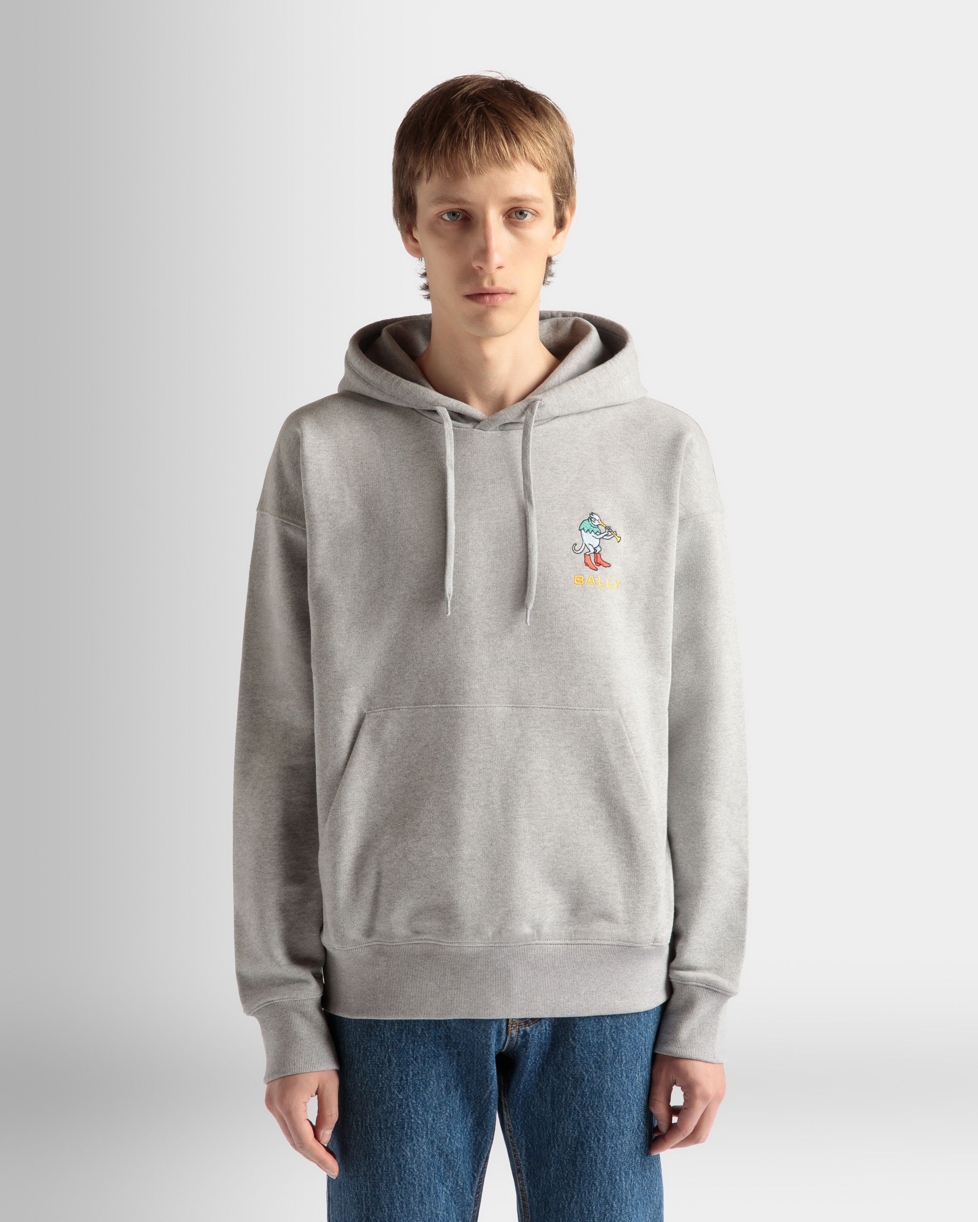 Sweatshirt in Grey Melange Cotton - Men's - Bally - 03