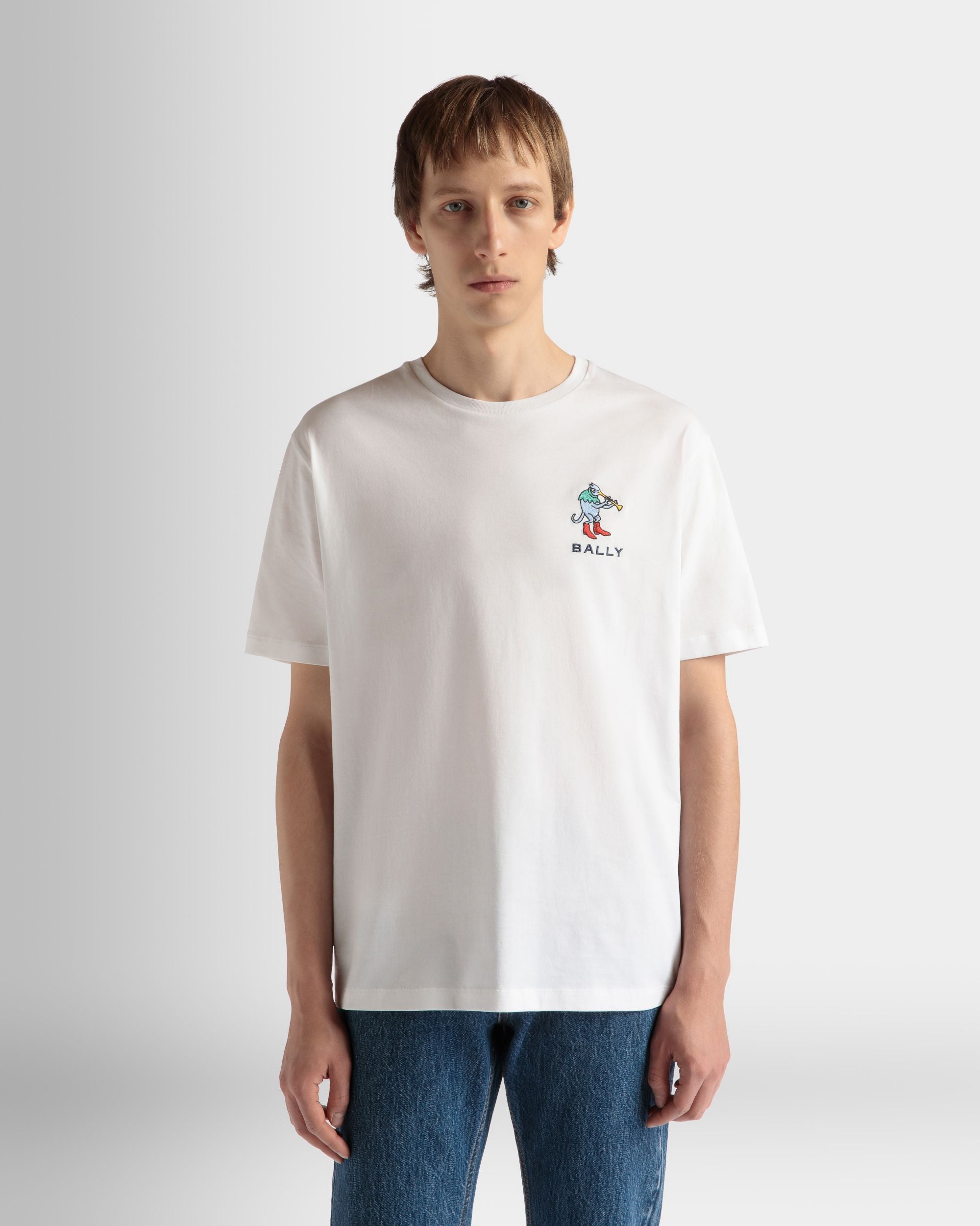 T-Shirt in White Cotton - Men's - Bally - 03