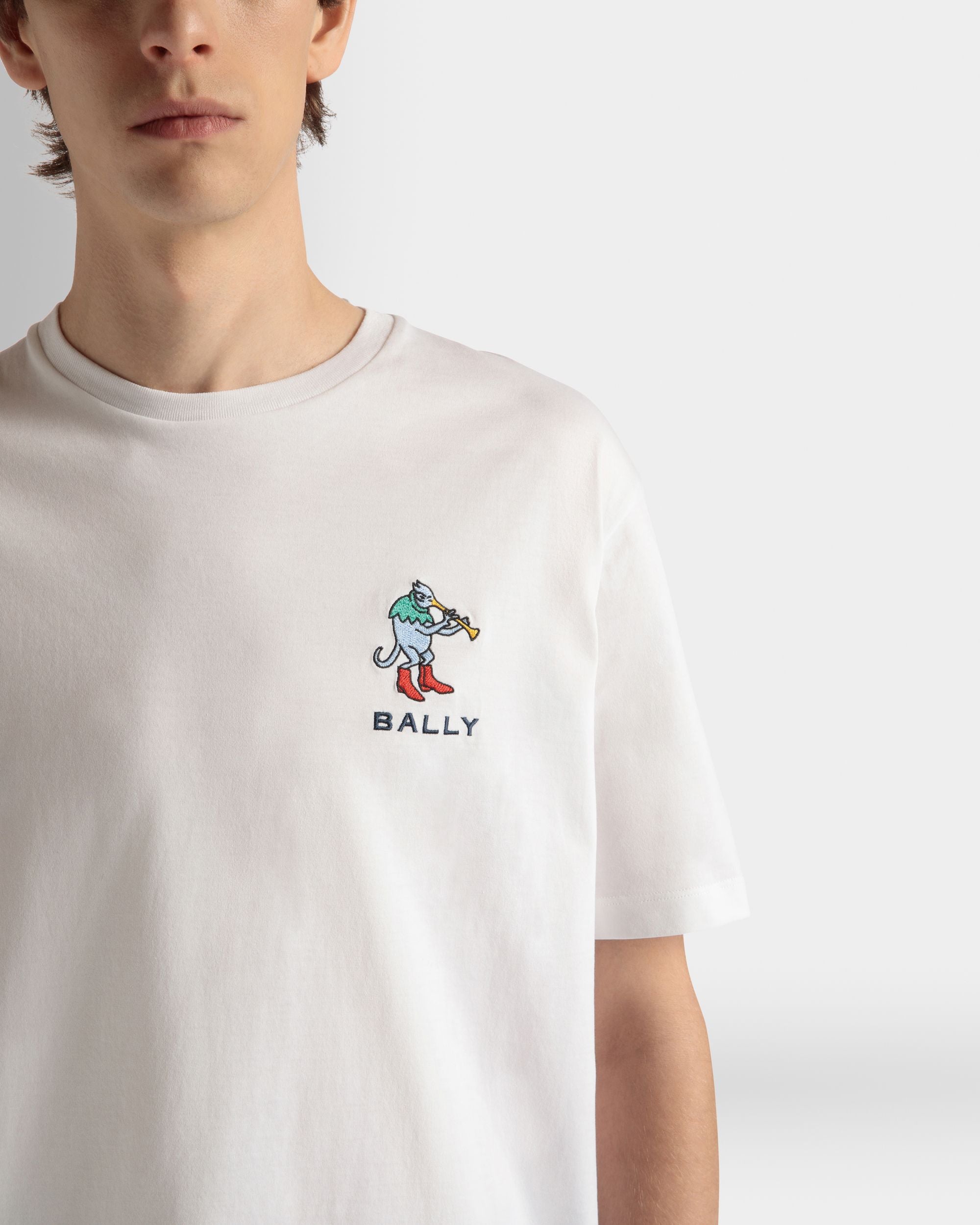 T-Shirt in White Cotton - Men's - Bally - 04