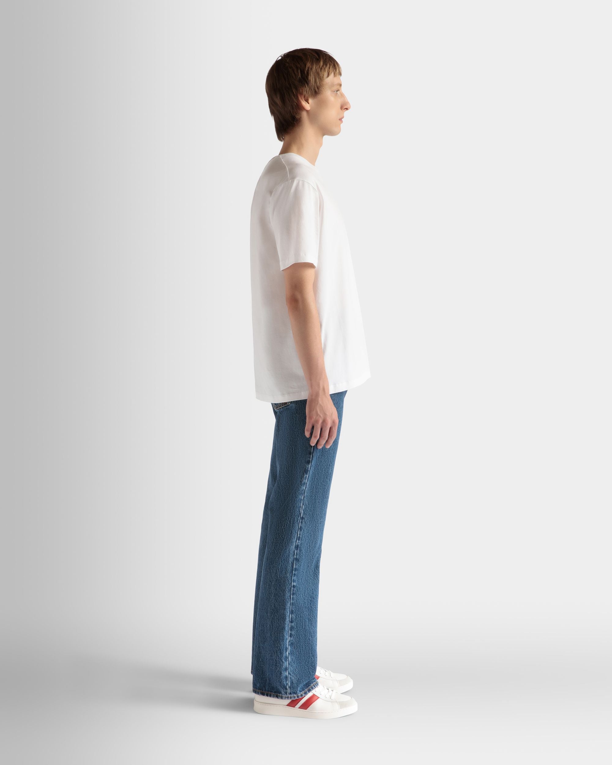 T-Shirt in White Cotton - Men's - Bally - 05