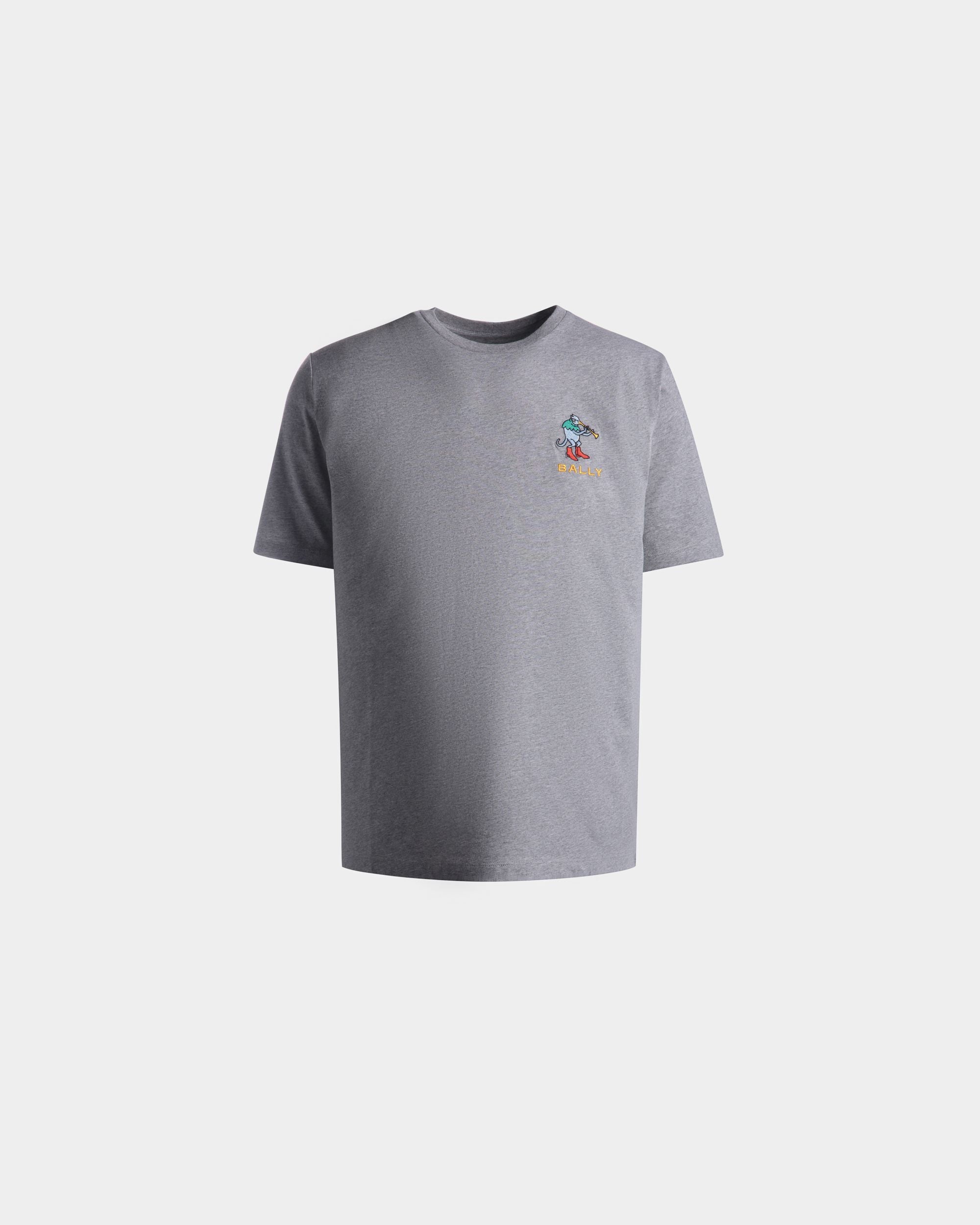 T-Shirt in Grey Melange Cotton - Men's - Bally - 01