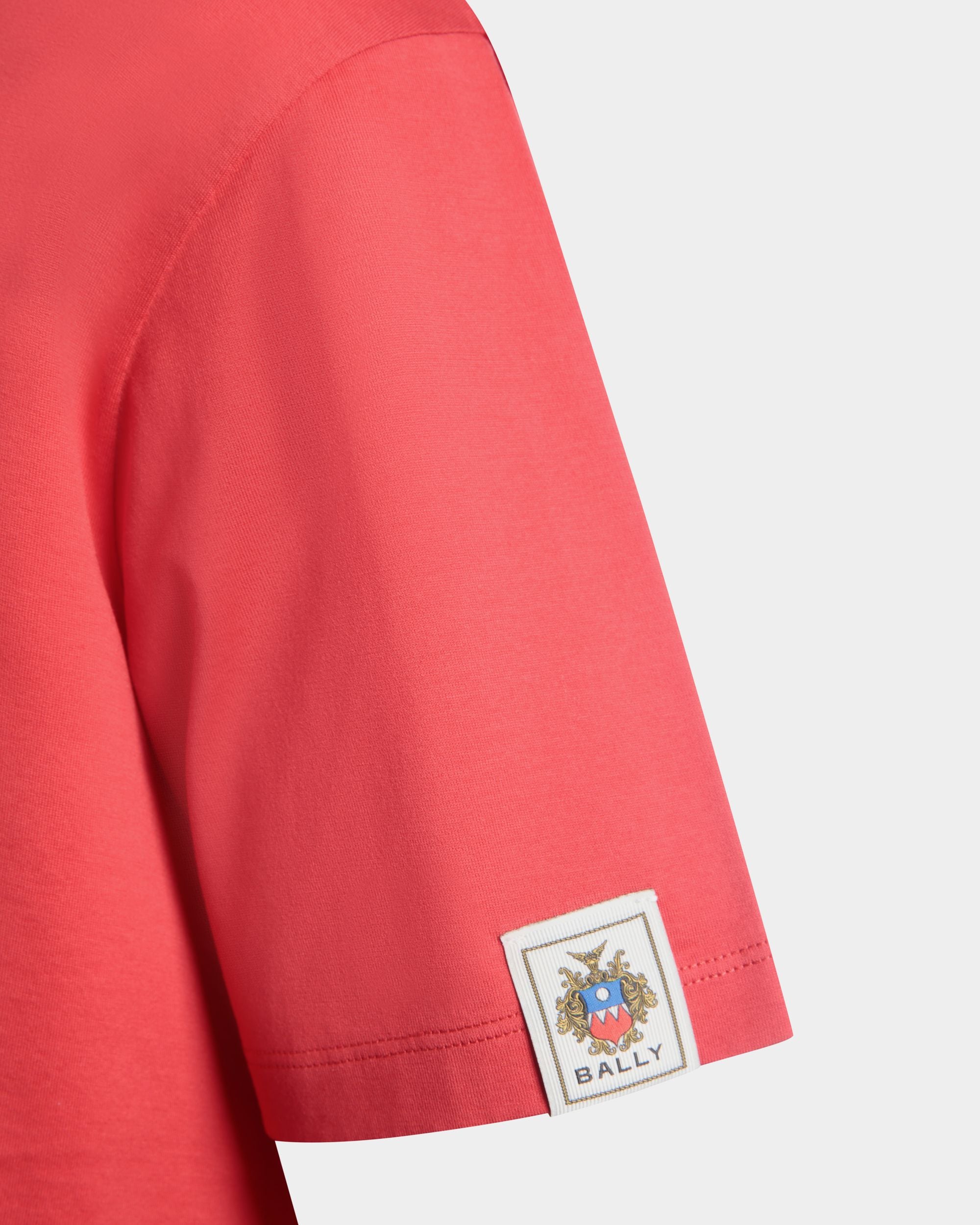 T-Shirt With a Bally Crest in Red Cotton - Men's - Bally - 02