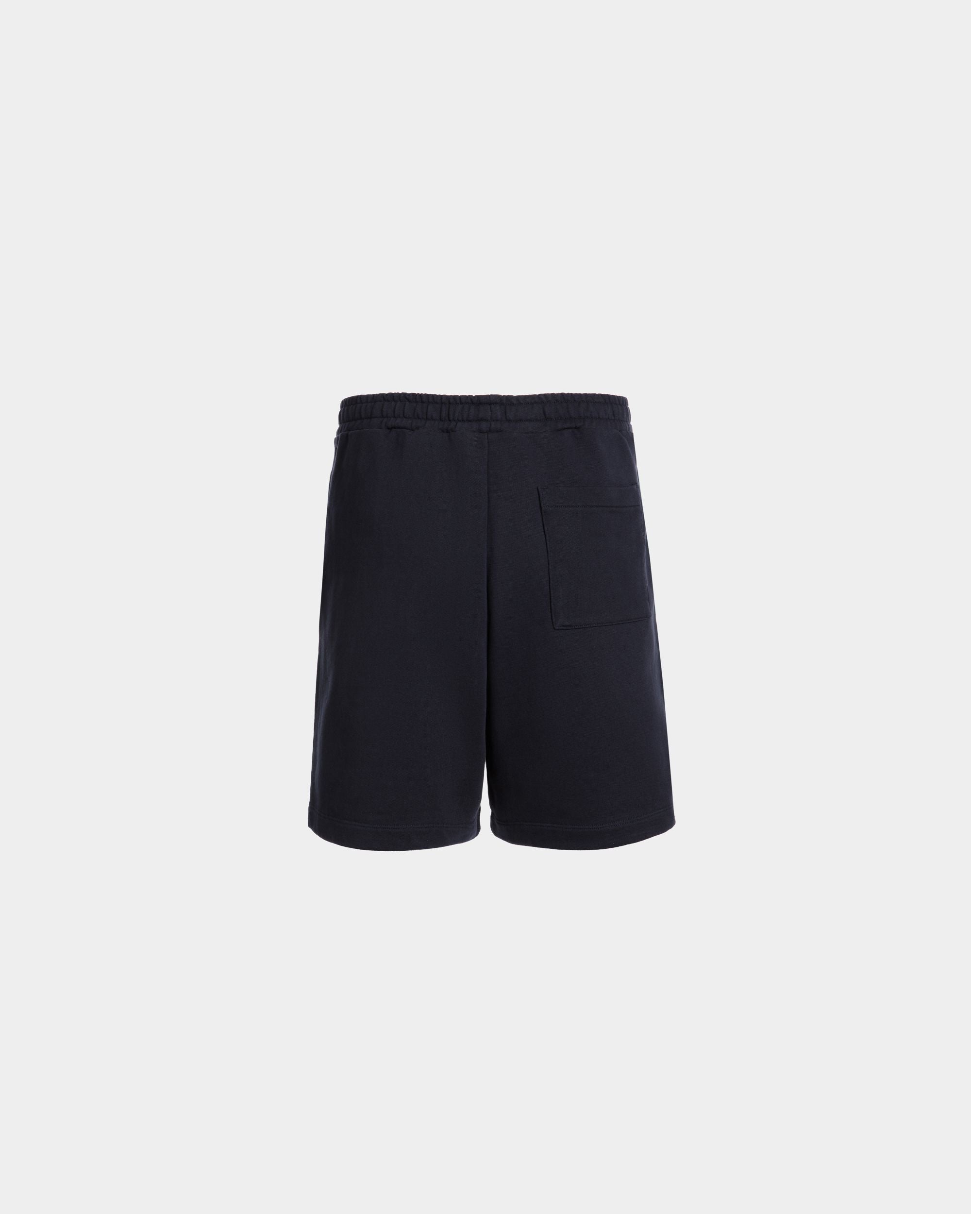 Shorts With a Bally Crest in Navy Blue Cotton - Men's - Bally - 03