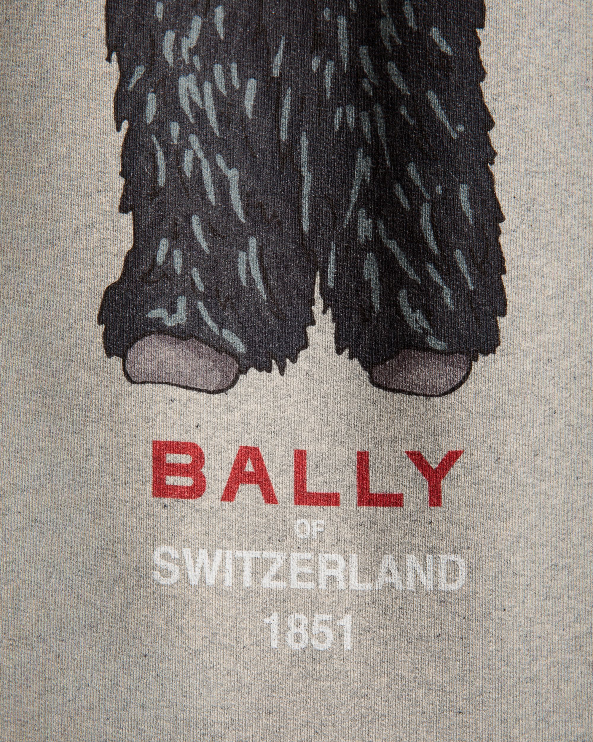 Hoodie With Forest Mask In Grey Melange Cotton - Men's - Bally - 02