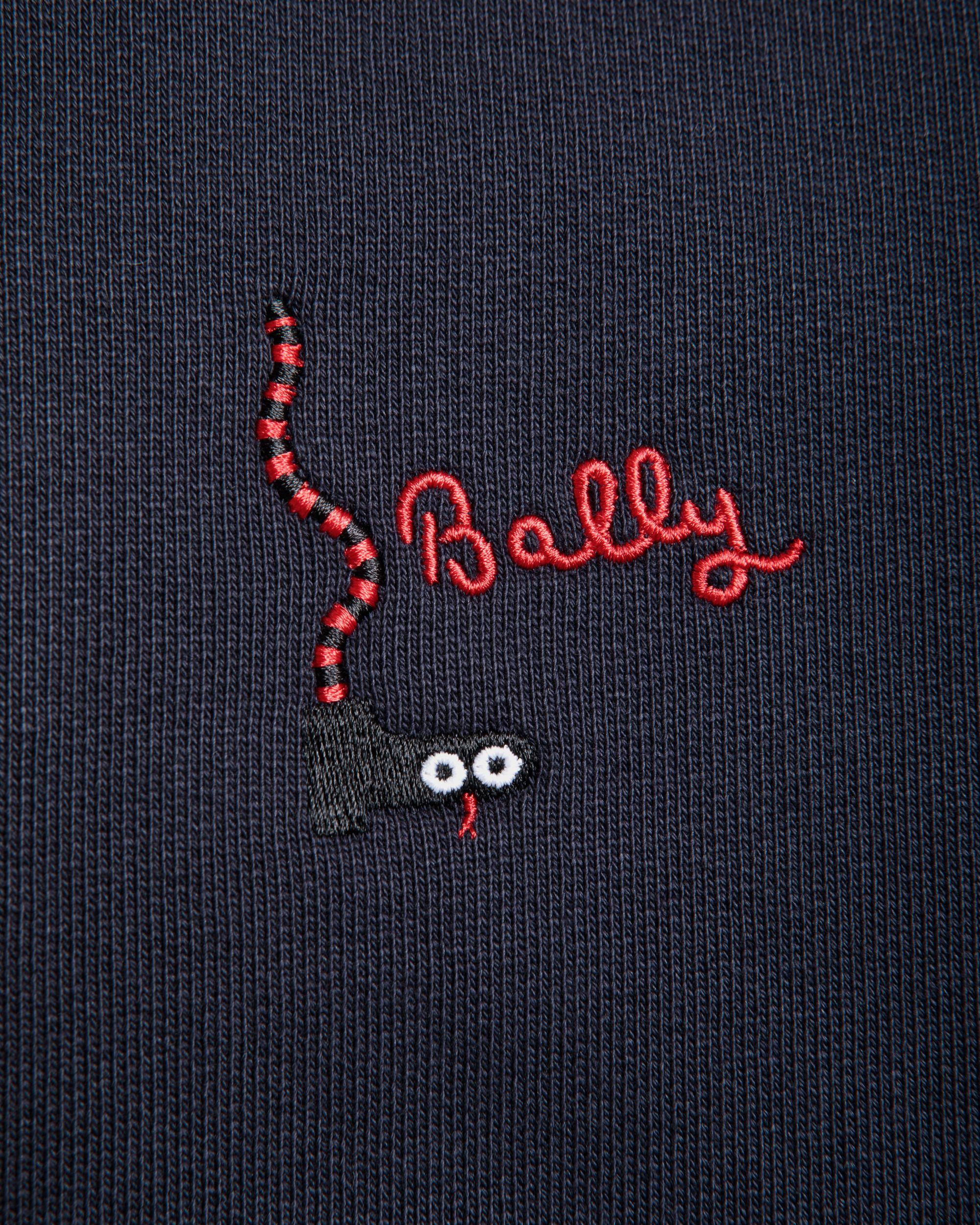 Hoodie in Navy Blue Cotton - Men's - Bally - 04