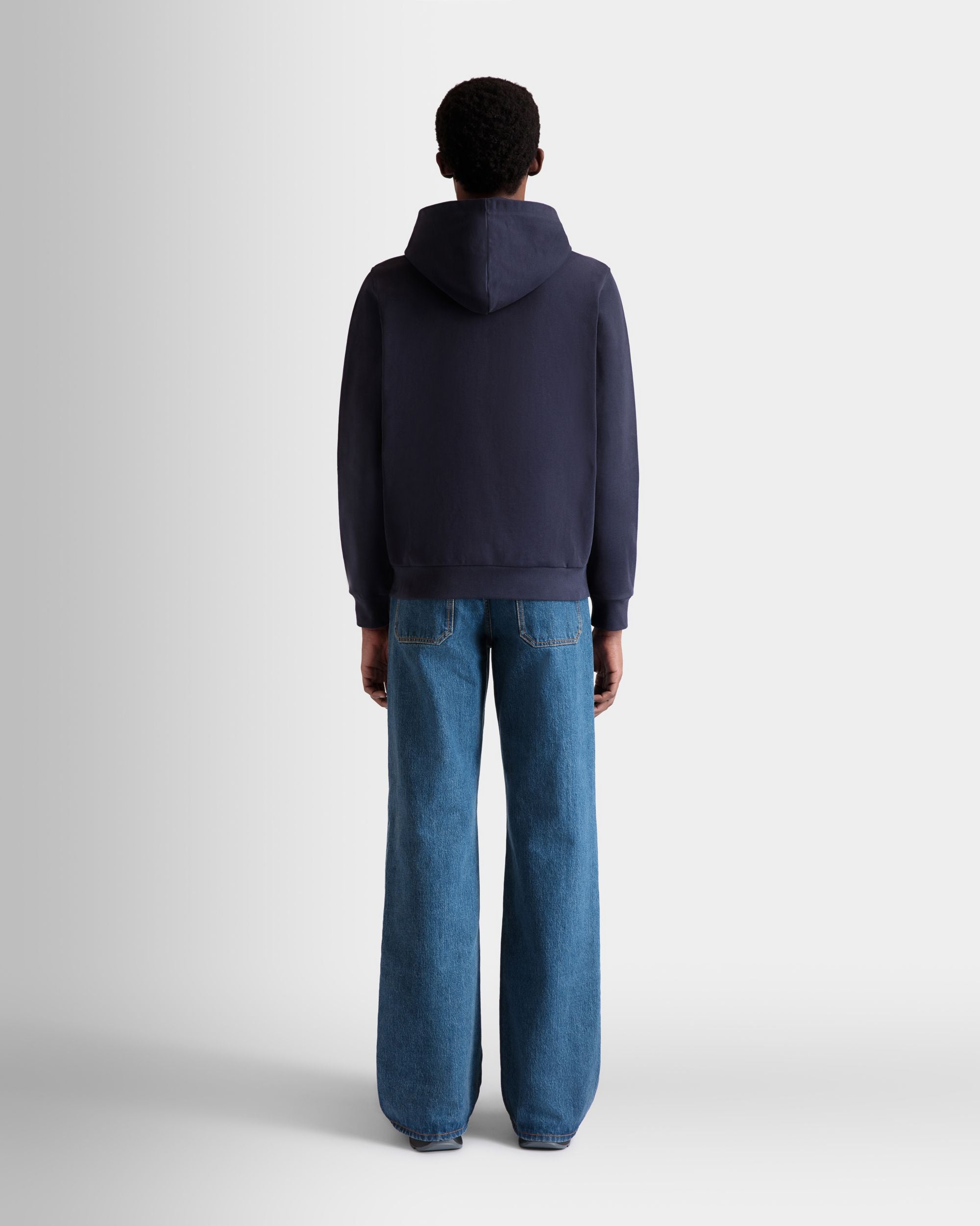 Hoodie in Navy Blue Cotton - Men's - Bally - 06