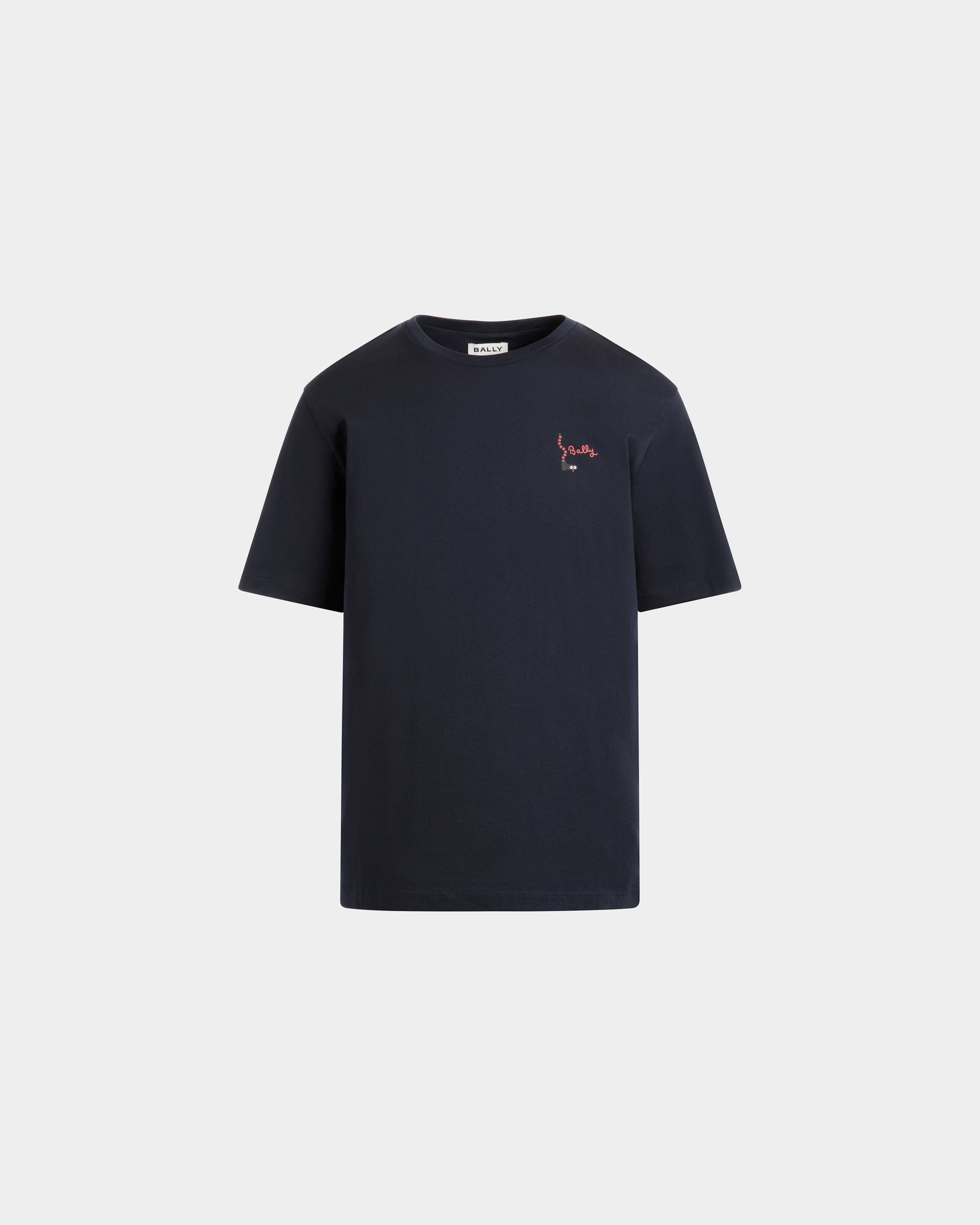 T-shirt in Navy Blue Cotton - Men's - Bally - 01