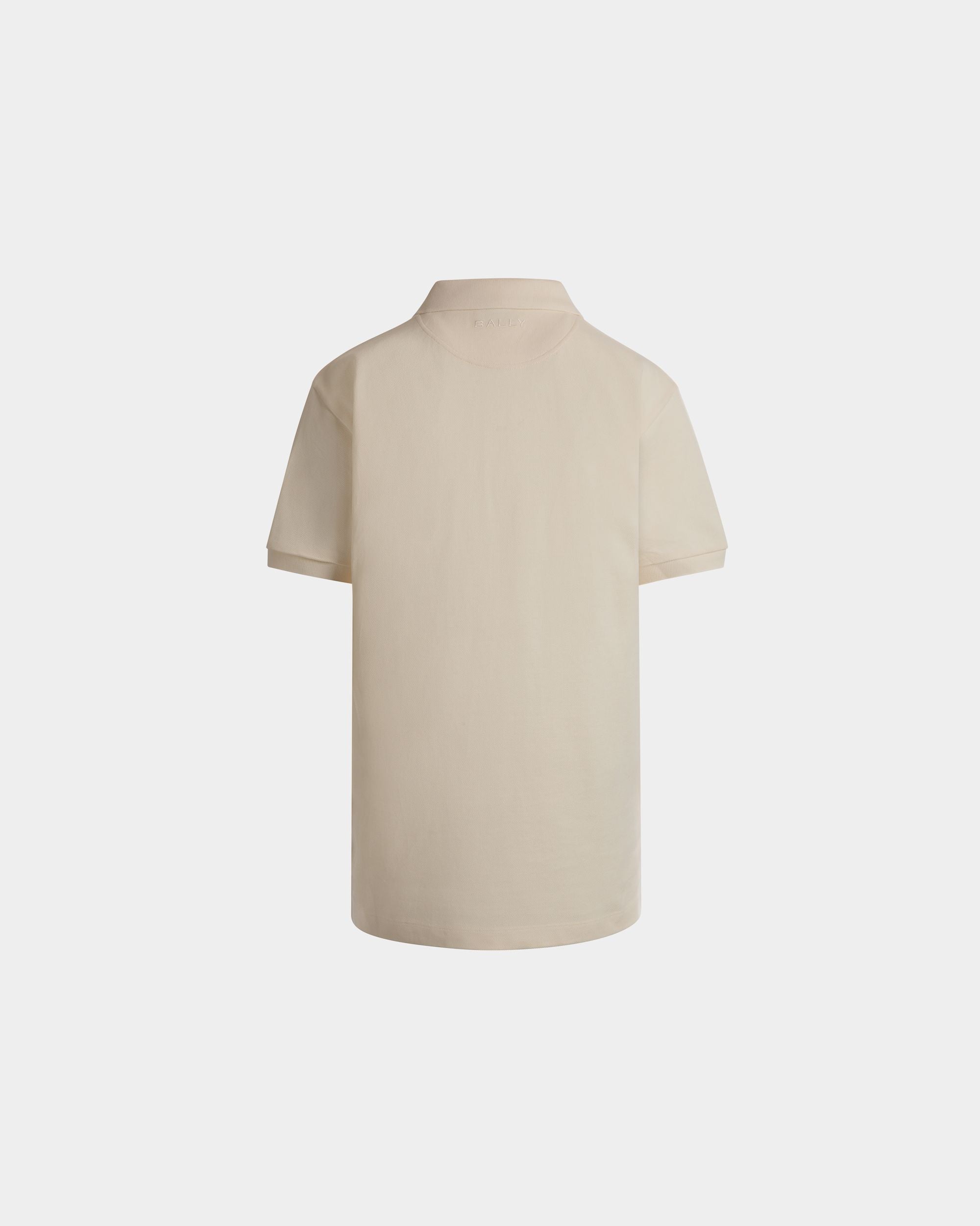 Polo With a Bally Flag in Ivory Cotton - Men's - Bally - 07