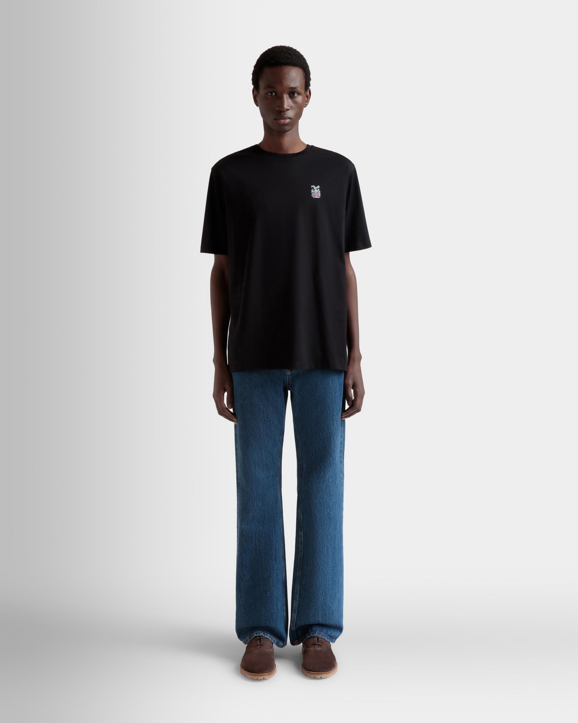 T-Shirt in Black Cotton - Men's - Bally - 02