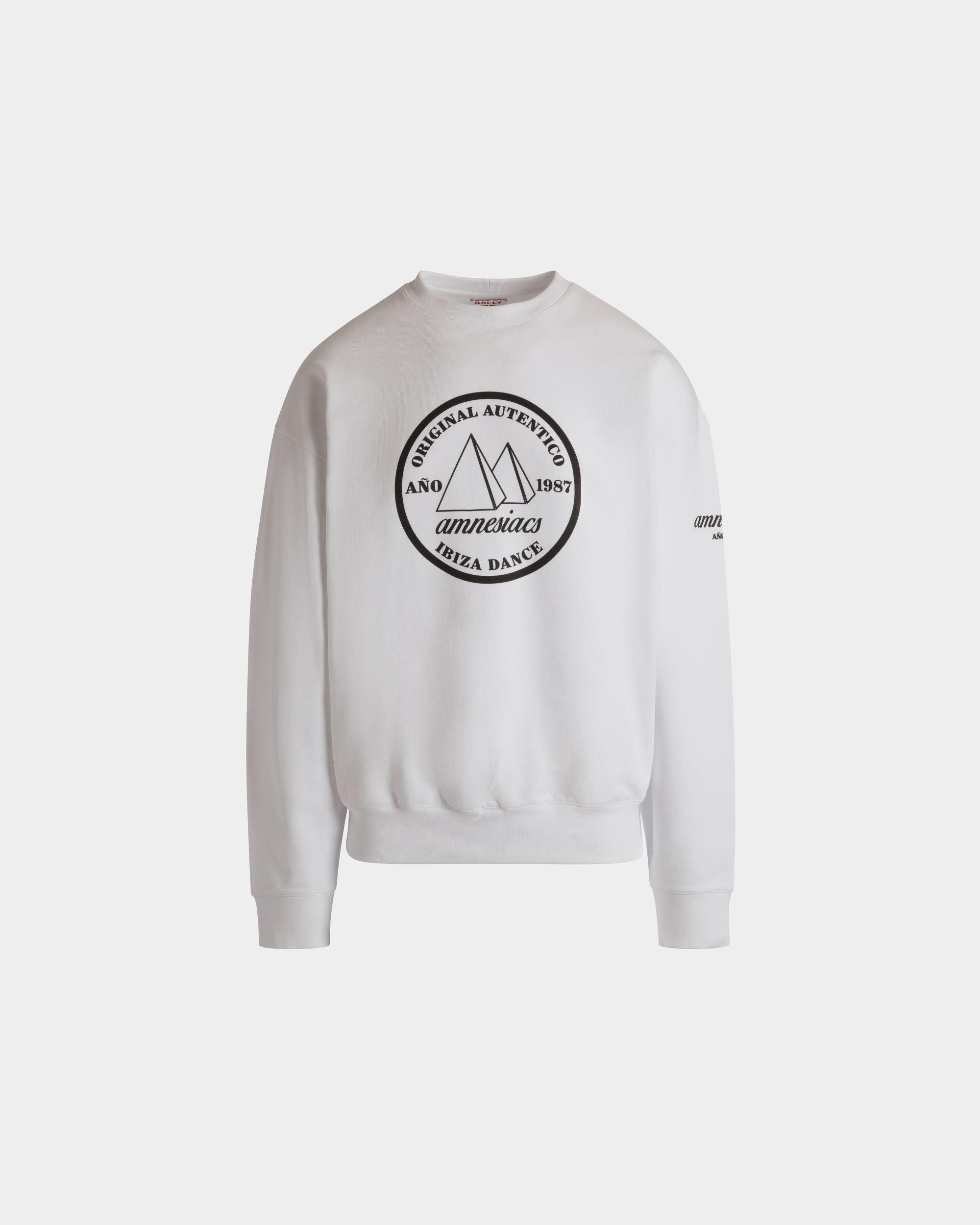 DJ Leo Mas x Bally Crewneck Sweatshirt in White Cotton - Men's - Bally - 01
