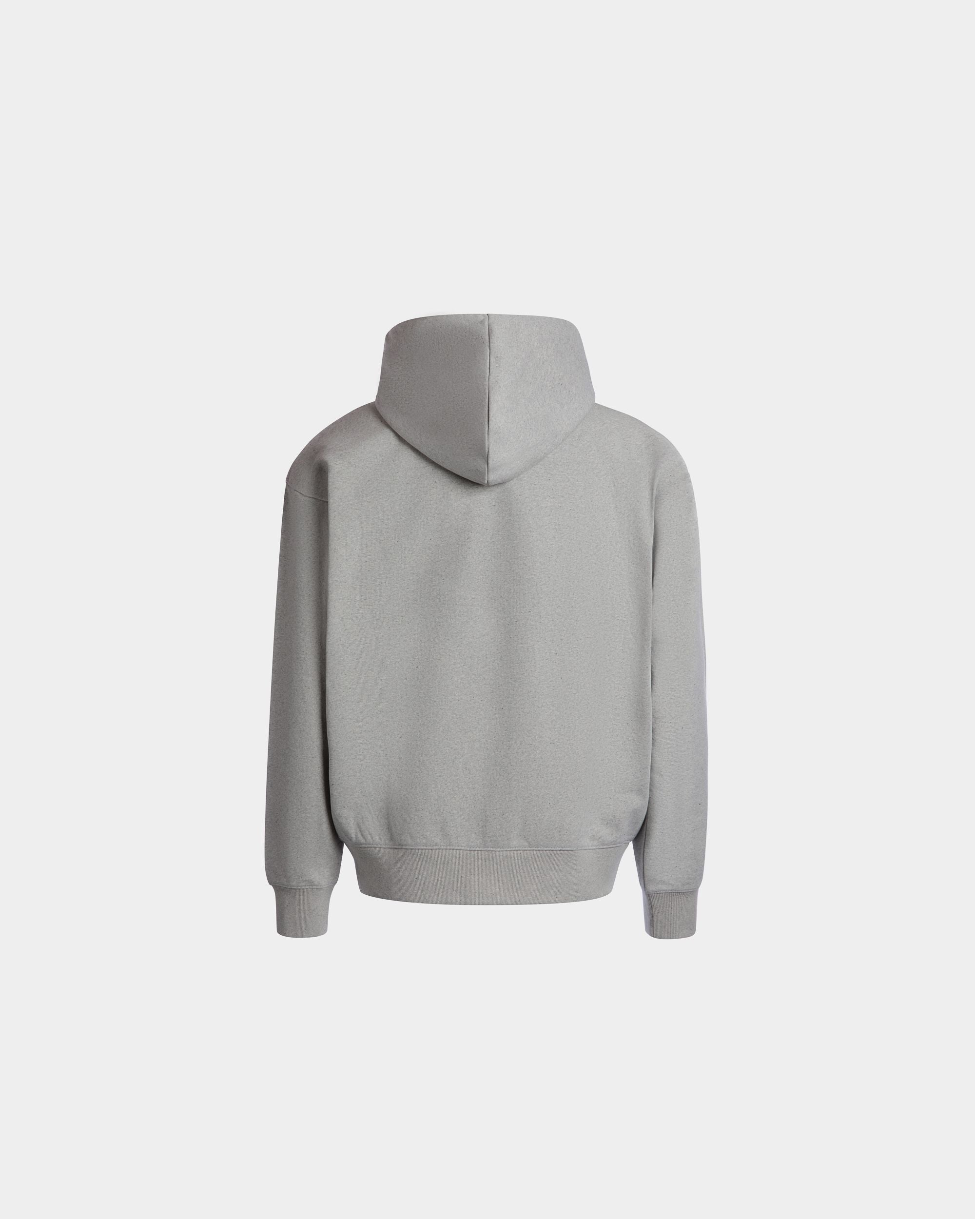 Hoodie With Enchanting Mushrooms in Grey Mélange Cotton - Men's - Bally - 07