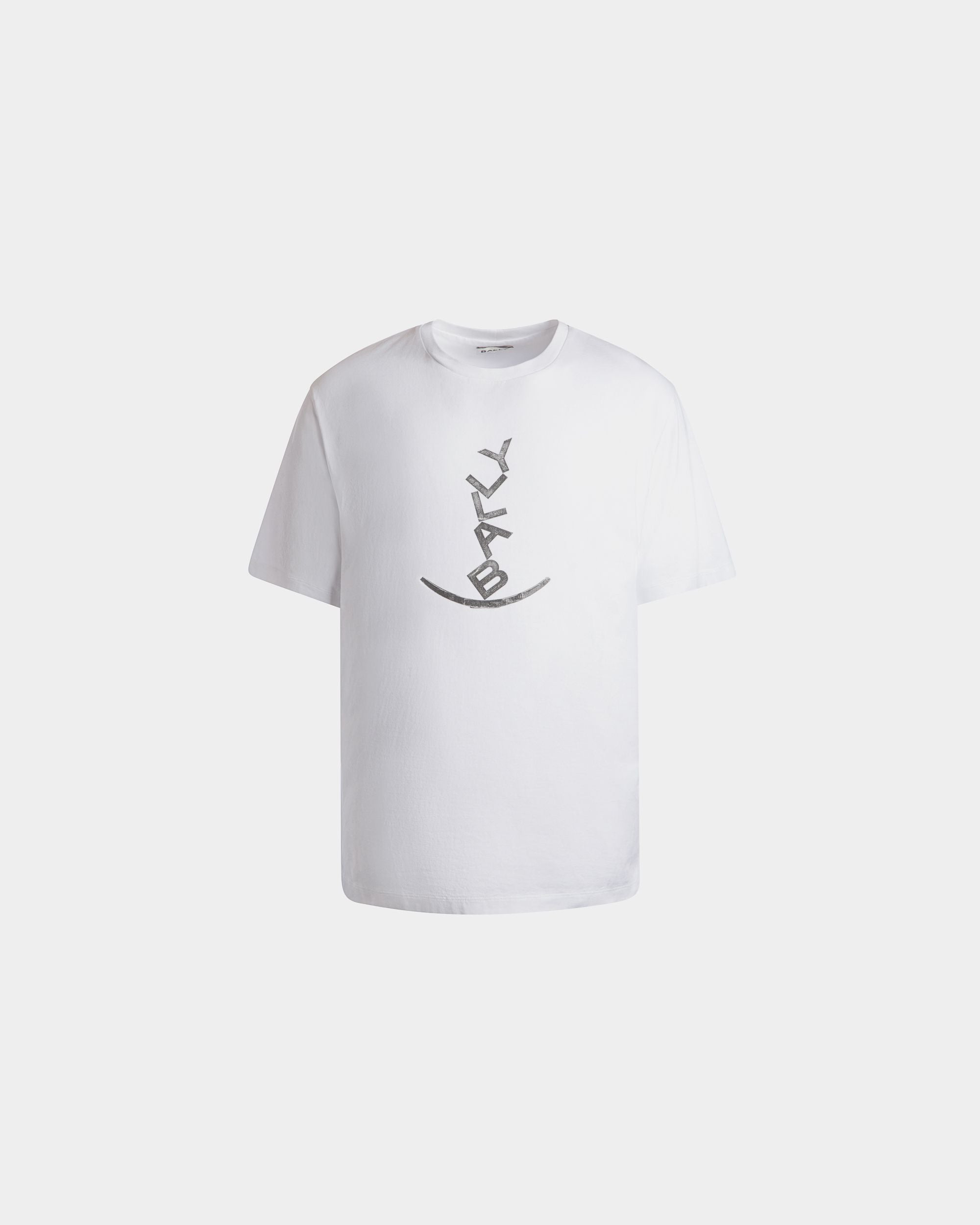 T-Shirt With a Beni Bischof Rocking Bally Graphic in White Cotton - Men's - Bally - 01