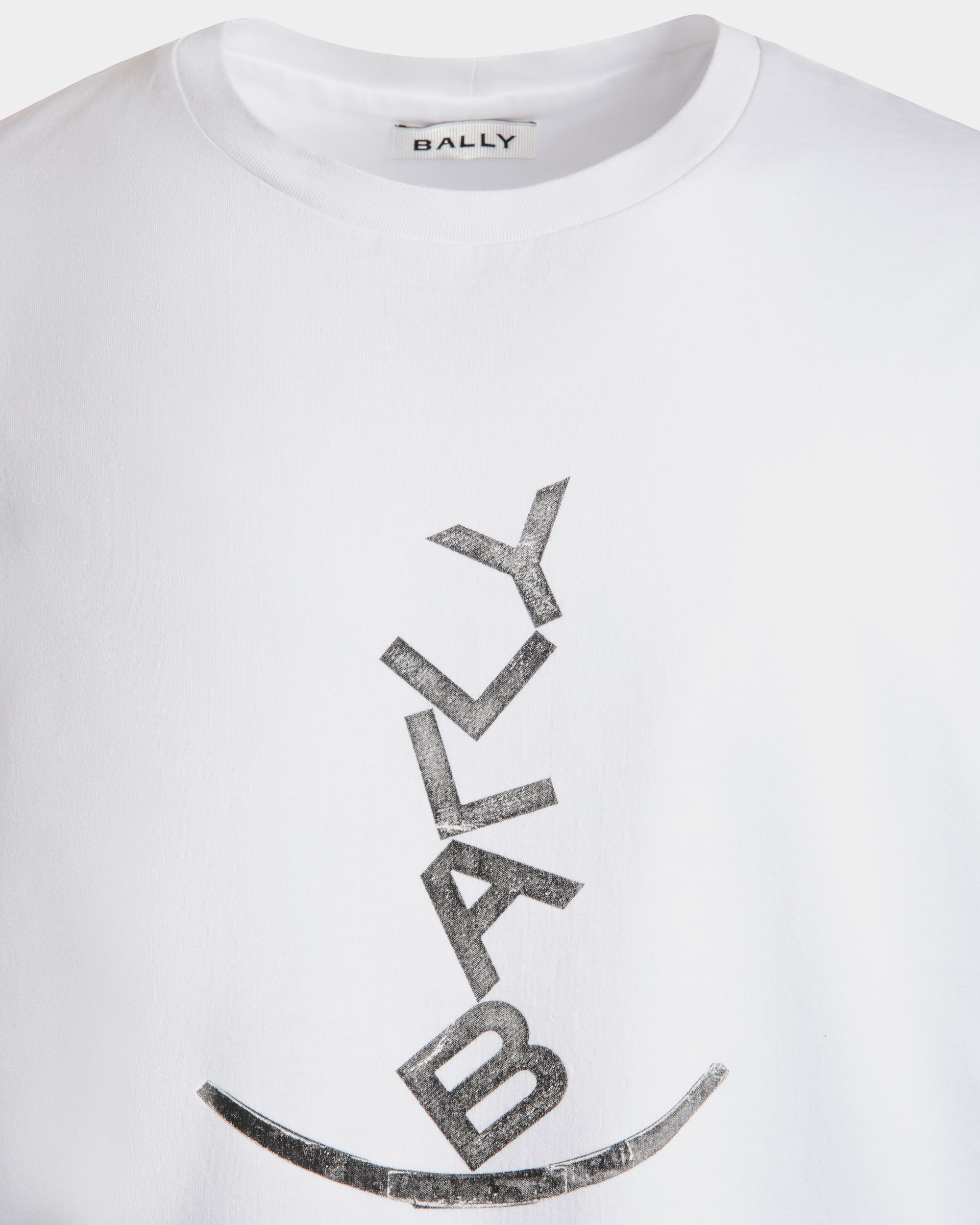 T-Shirt With a Beni Bischof Rocking Bally Graphic in White Cotton - Men's - Bally - 04