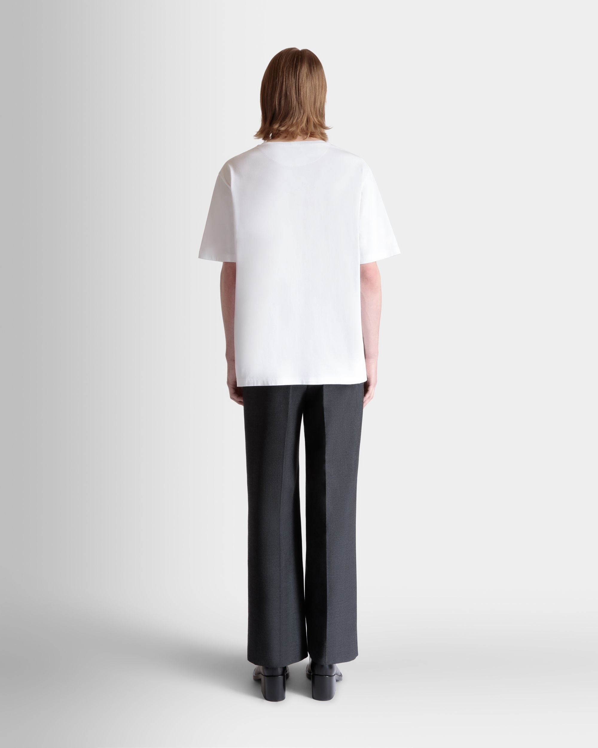 T-Shirt With a Beni Bischof Rocking Bally Graphic in White Cotton - Men's - Bally - 06