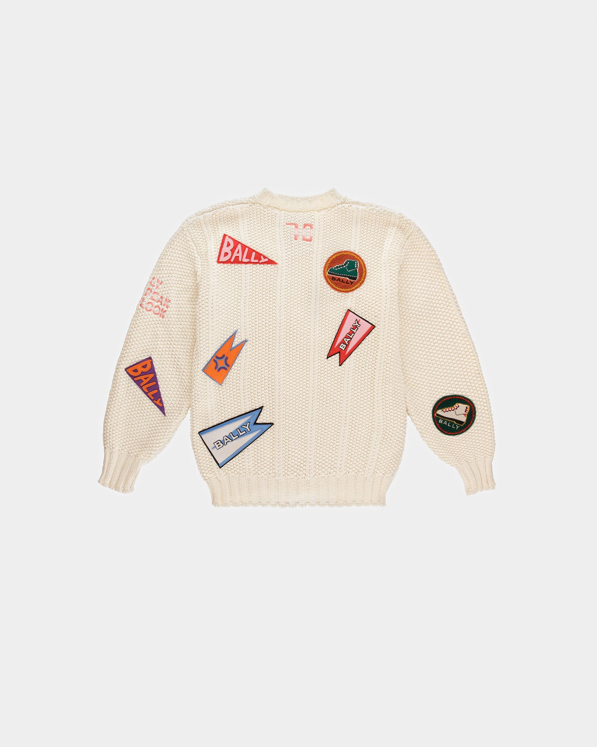 Peak Outlook Crew Neck Sweater In Bone Cotton - Men's - Bally - 07