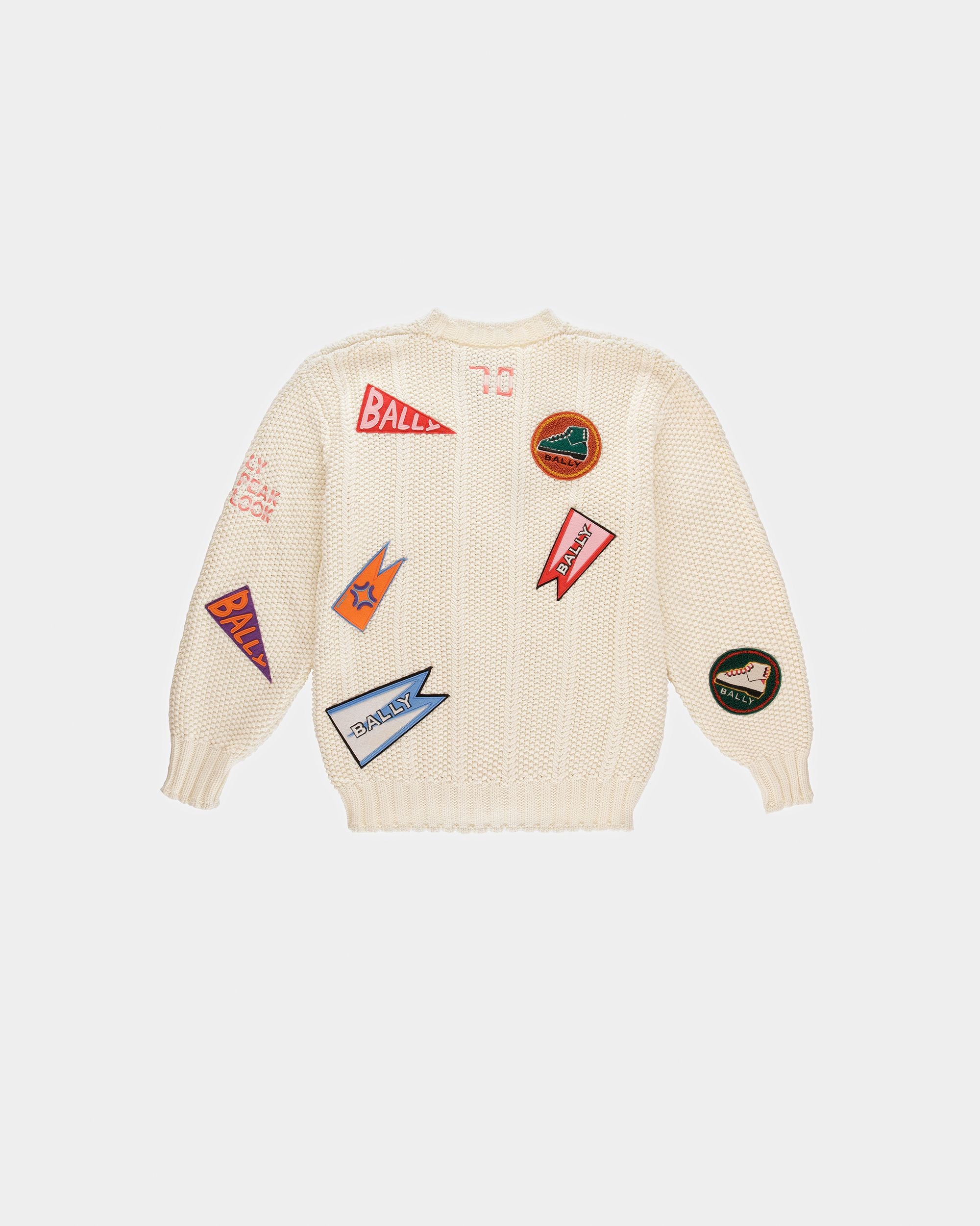 Peak Outlook Crew Neck Sweater In Bone Cotton - Men's - Bally - 08