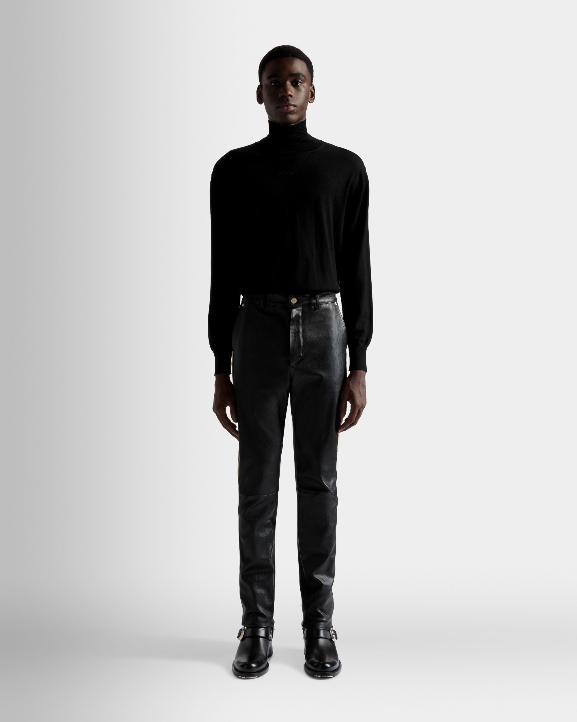 Roll Neck Sweater In Black Wool - Men's - Bally - 02