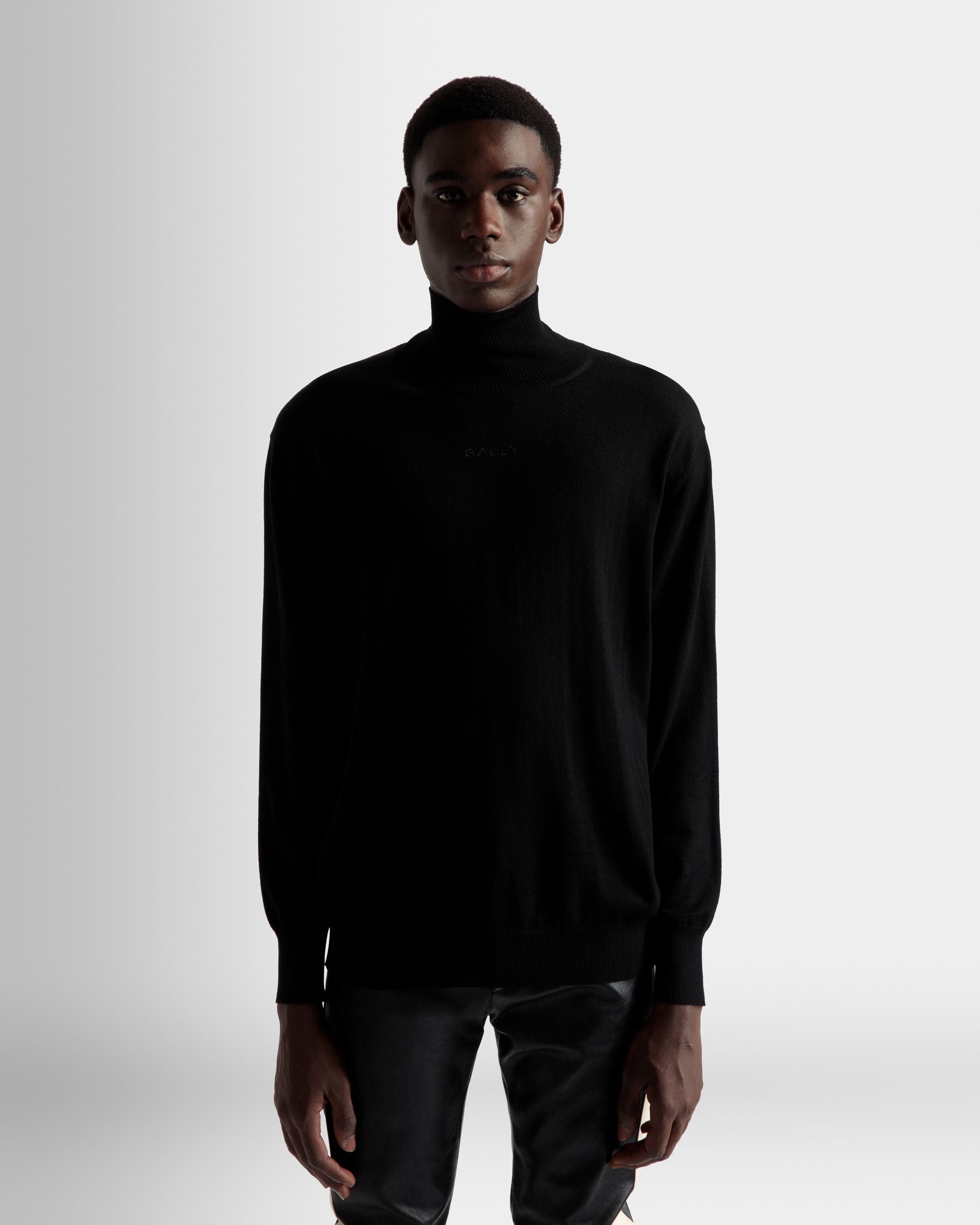 Roll Neck Sweater In Black Wool - Men's - Bally - 03