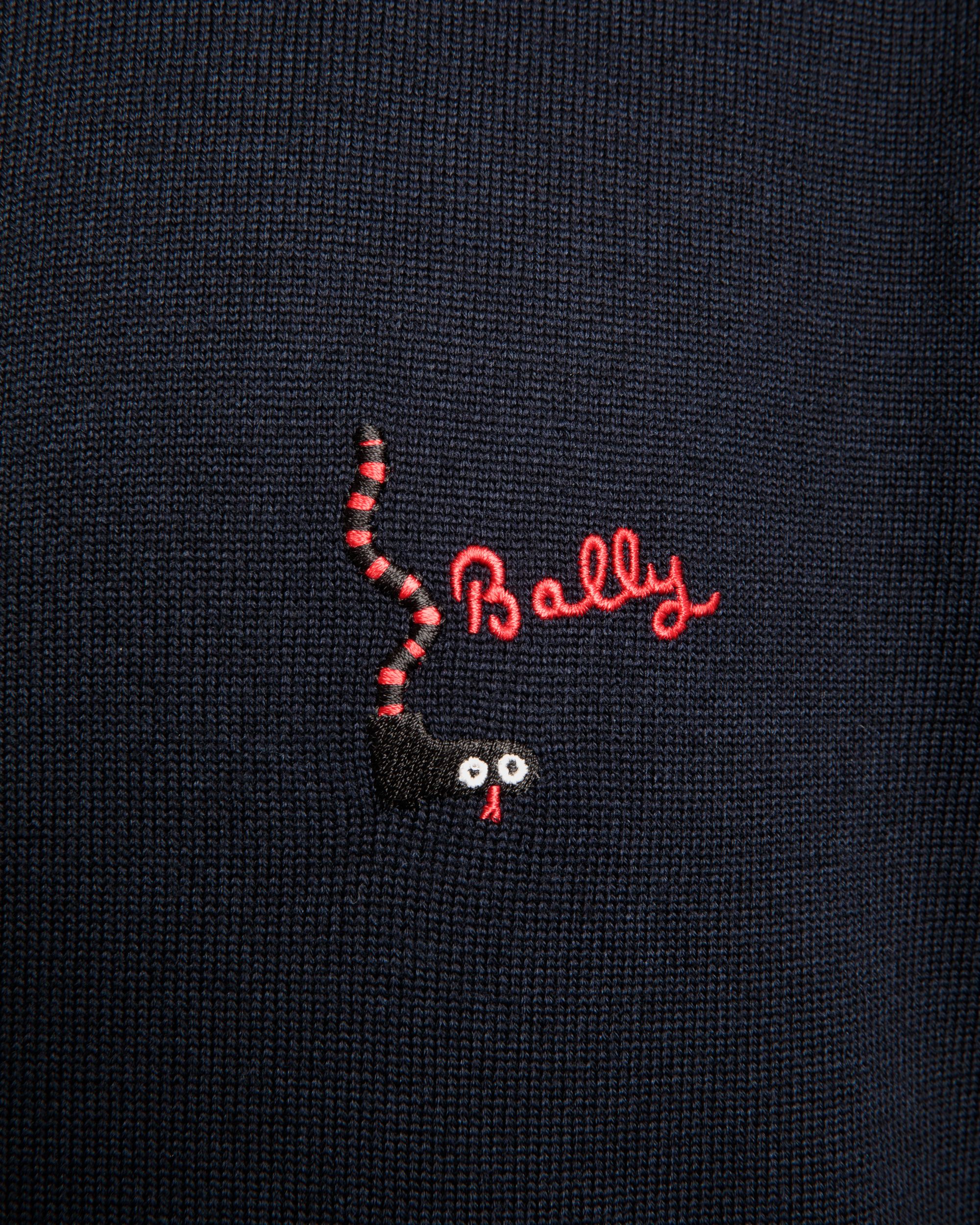 Hoodie in Navy Blue Wool - Men's - Bally - 04