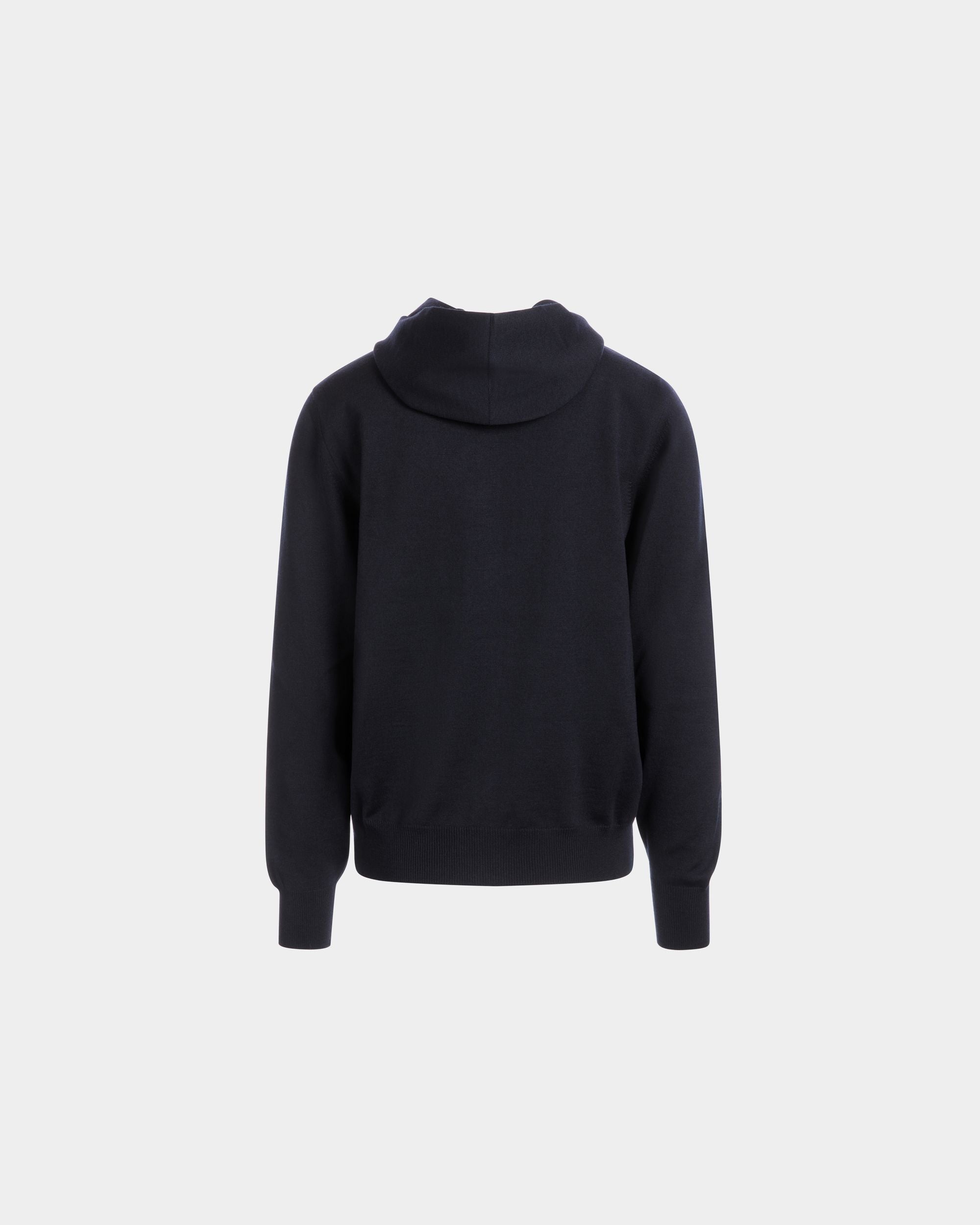 Hoodie in Navy Blue Wool - Men's - Bally - 07