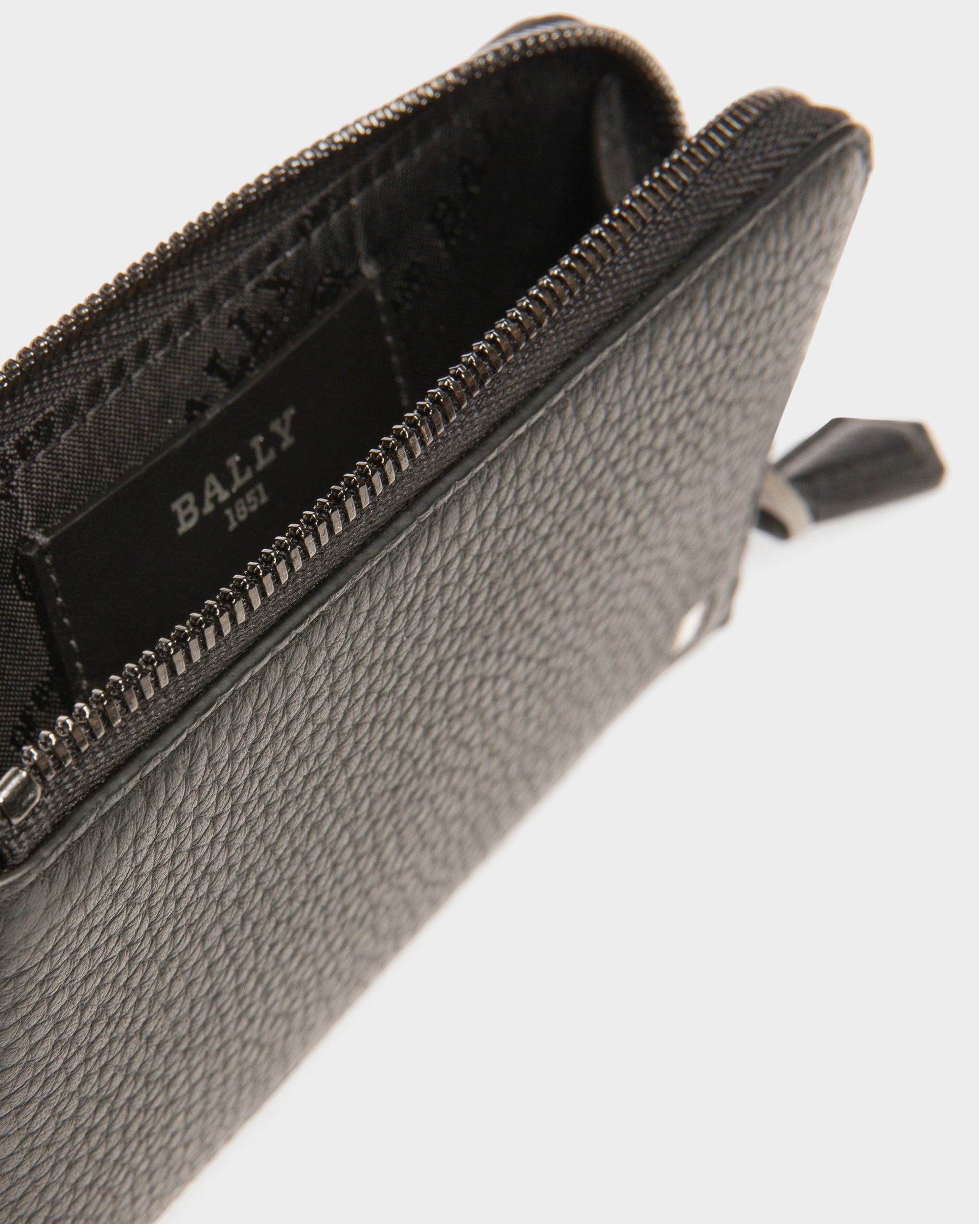 Bord Leather Card Holder In Black - Men's - Bally - 04